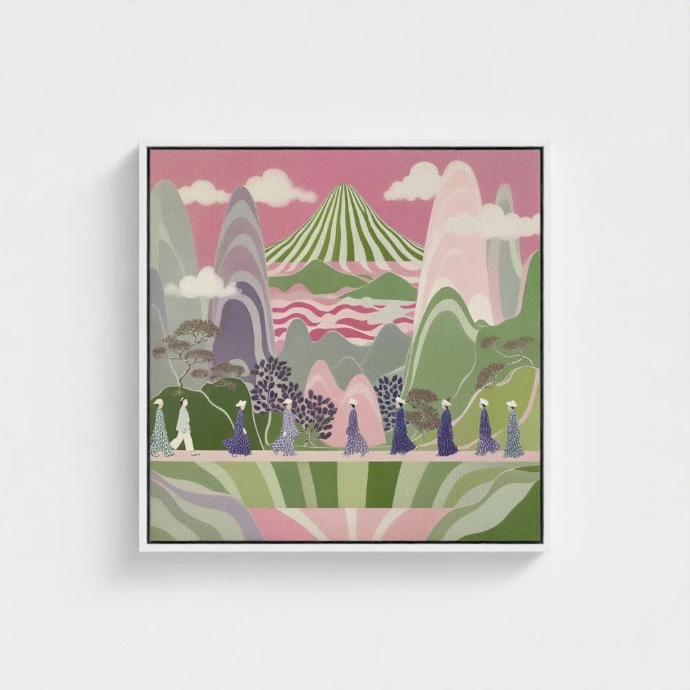 Pastel Mountain Walk 2268 Print/Float Framed Canvas