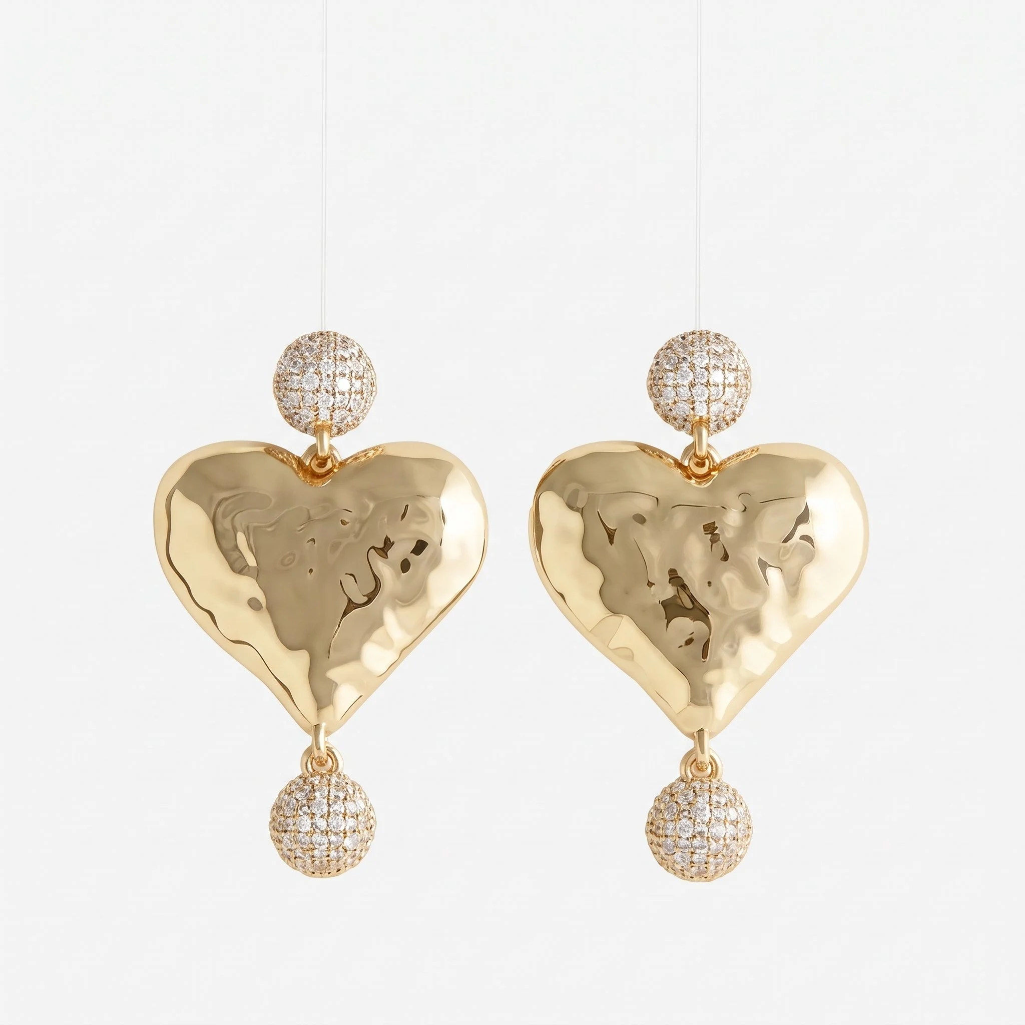 Self-Portrait hammered-effect crystal-embellished earrings  