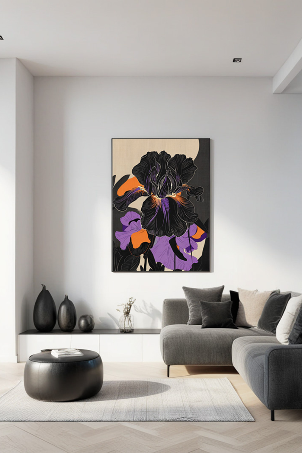 Abstract Magic Iris Float Framed Canvas