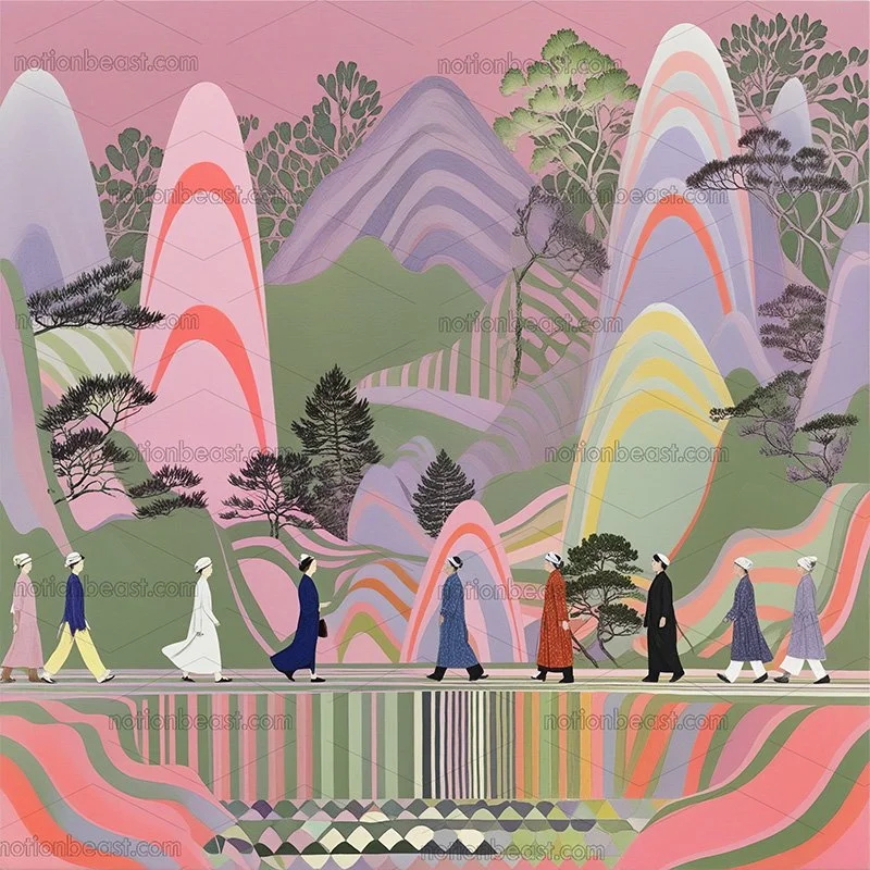 Pastel Mountain Walk 5834