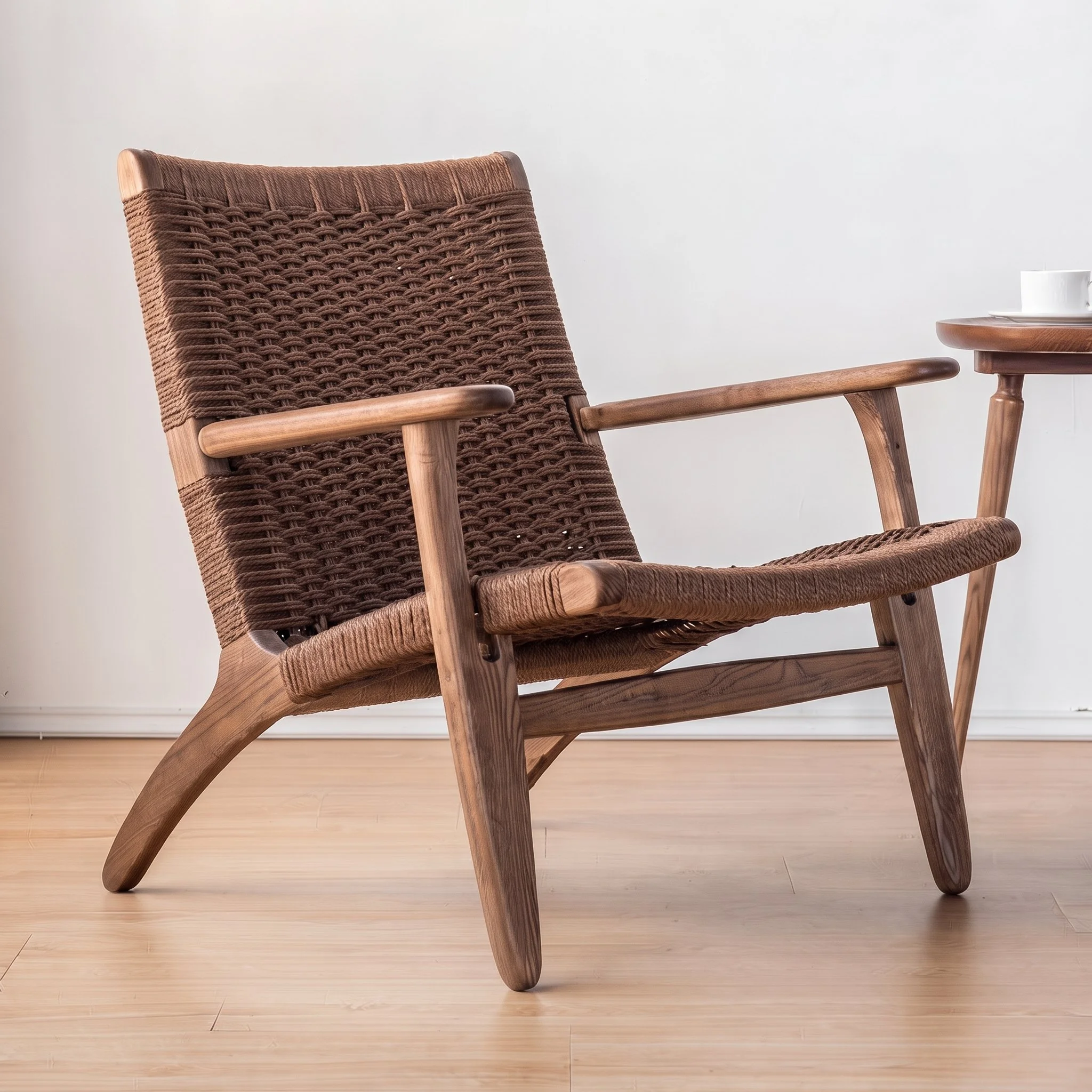 Kojii- Solid Ash Wood & Kraft Paper Rope Armchair 
