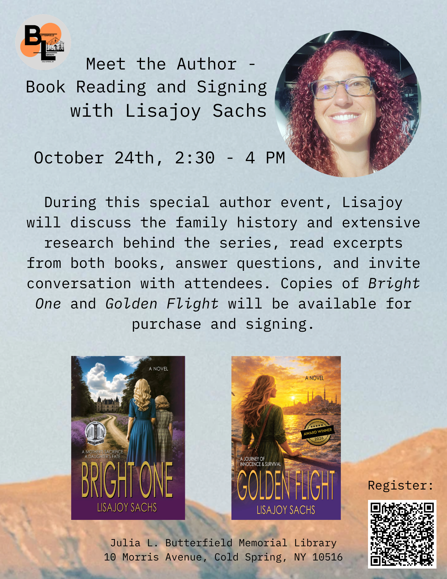 Book Reading and Signing at the                 Julia L Butterfield Memorial Library