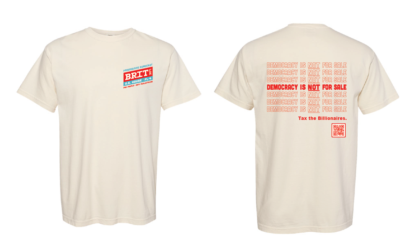 DEMOCRACY T-Shirt: Cream