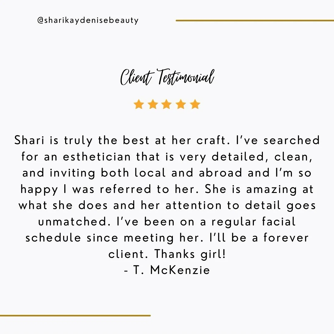 Reading your reviews never gets old 🫶🏾

Every review is a reminder of why I do what I do. Thank you for trusting me with your skin. 
🖤

-
#sharikaydenisebeauty #skinbyshari #sdb #facialsinjamaica #skincarejamaica #kingstonjamaica