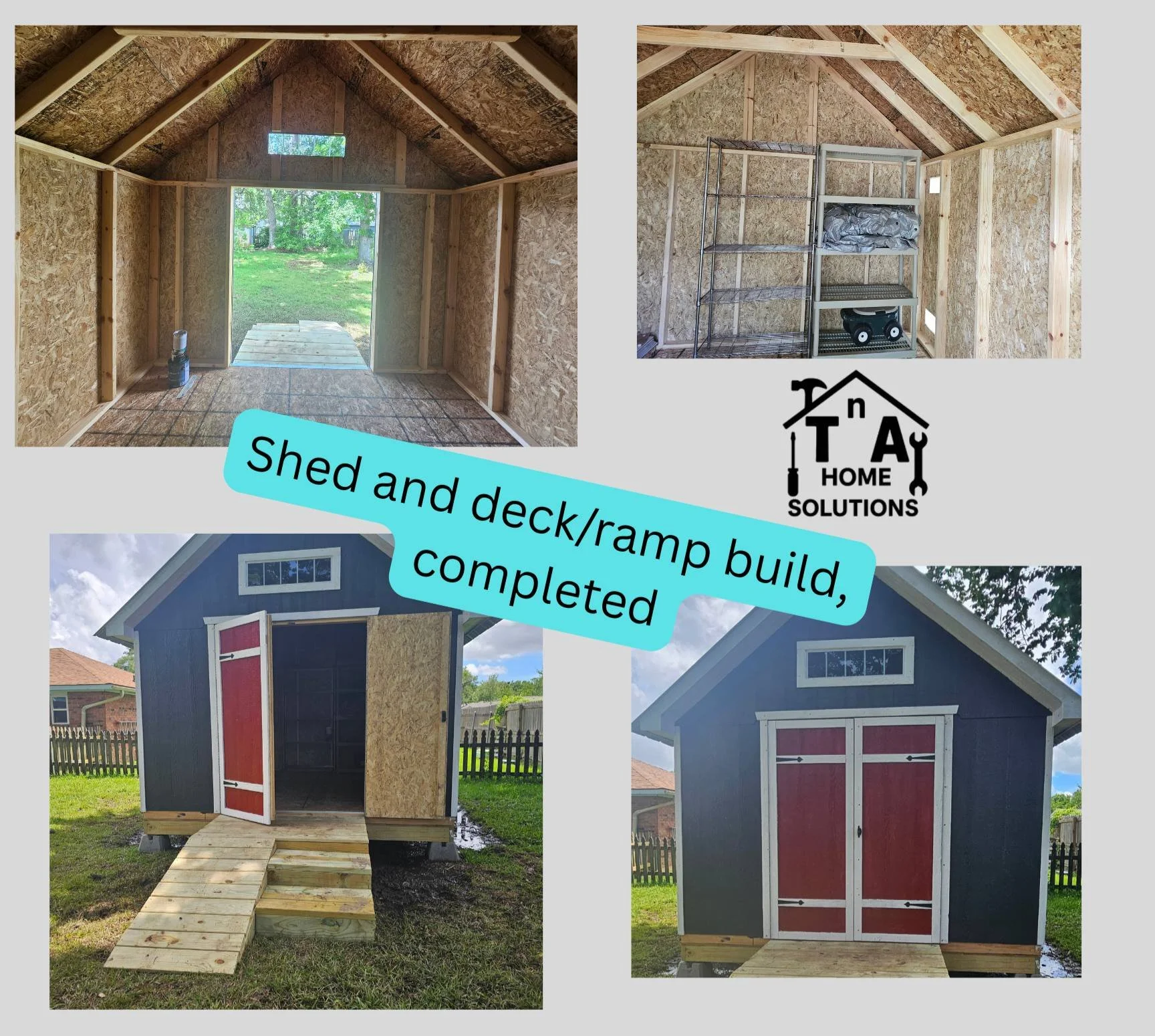 Shed build, paint, ramp/stair combo