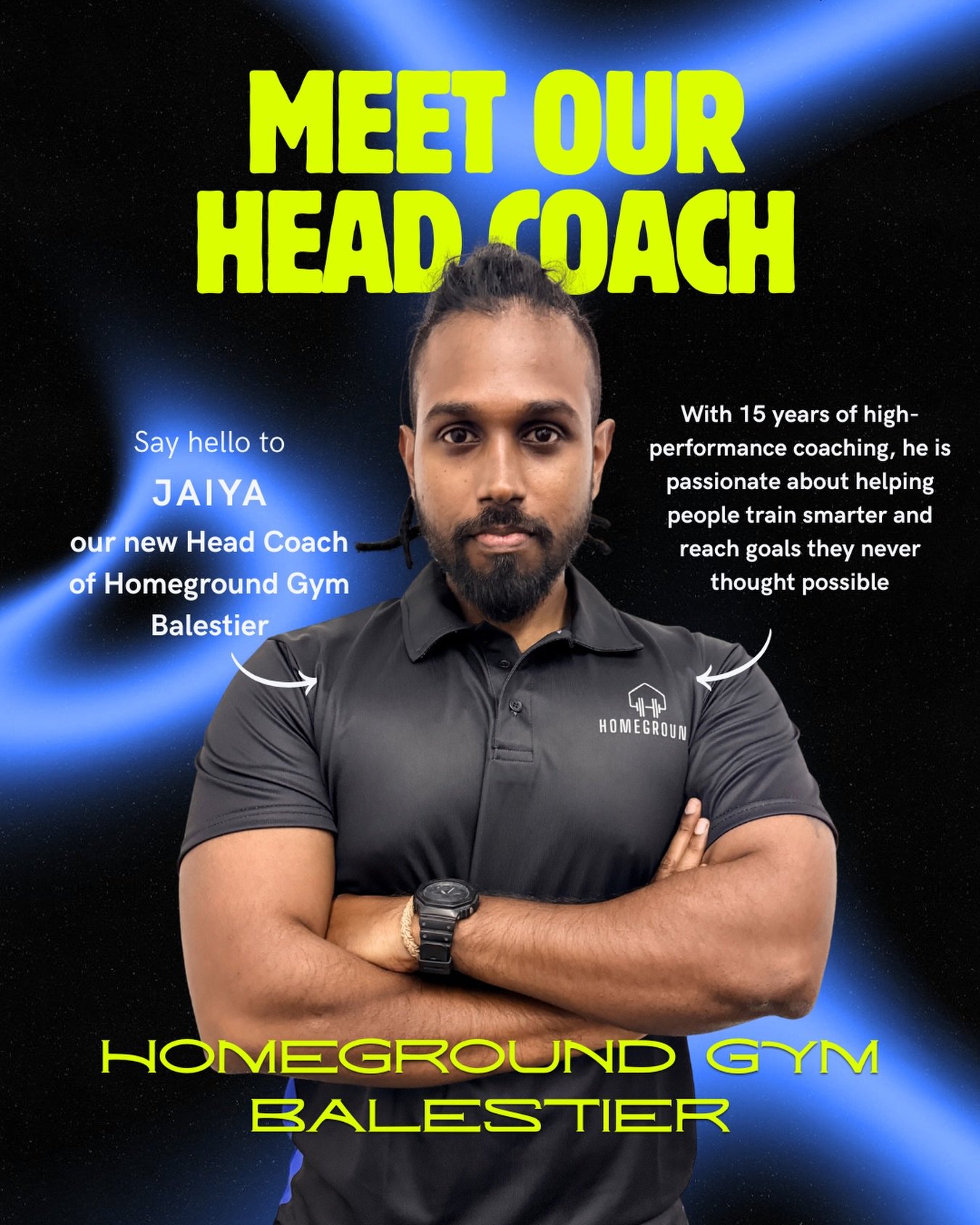 Meet Jaiya. 

15 years of coaching experience with 30+ long-term clients built from the ground up. His portfolio ranges from strength &amp; conditioning, HIIT, functional training, and recovery. 

He genuinely believes the best results come from the 