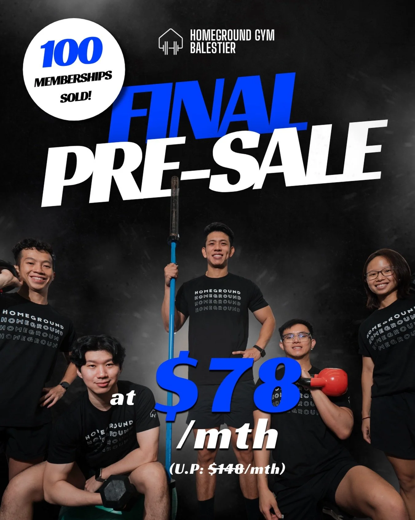 100 memberships sold. Final pre-sale now live. 🔥

We&rsquo;re opening up our final pre-sale slots at just $78/month before prices go up.

Train anytime with 24/7 access, full gym equipment, and a community built right here in Balestier.

Once these 