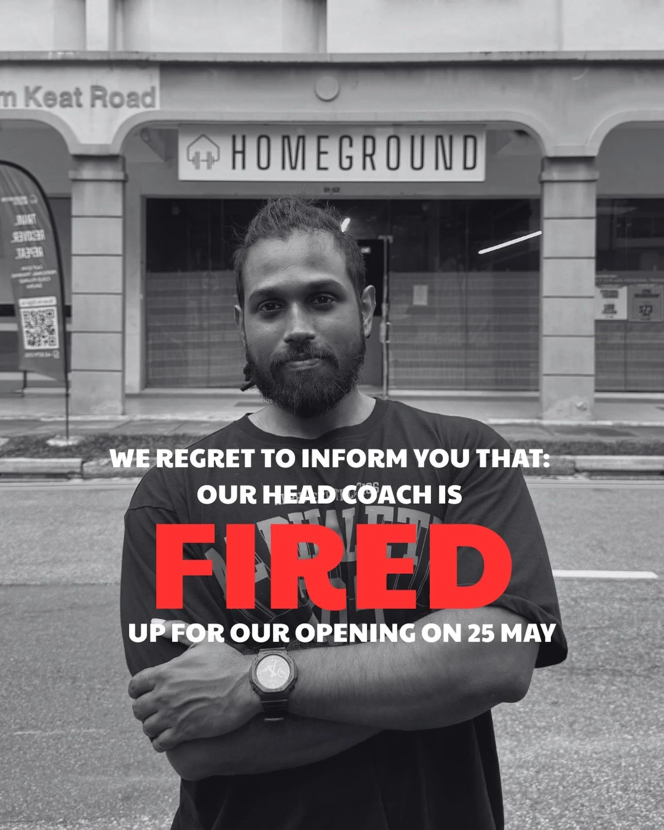 Don&rsquo;t worry, he is not going anywhere. He is just getting started. 🔥

The countdown is officially ON. We will be opening our doors on 25 May, and our Head Coach is ready to push you to your limits.

⚠️ LAST CHANCE: Our Pre-Opening sales of $78