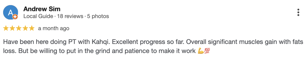 Andrew personal training testimonial