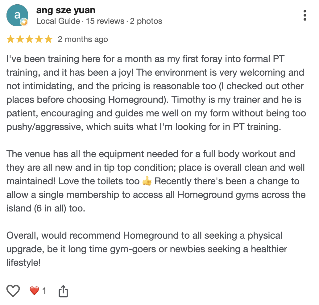 Senior personal training client experience at Homeground Gym