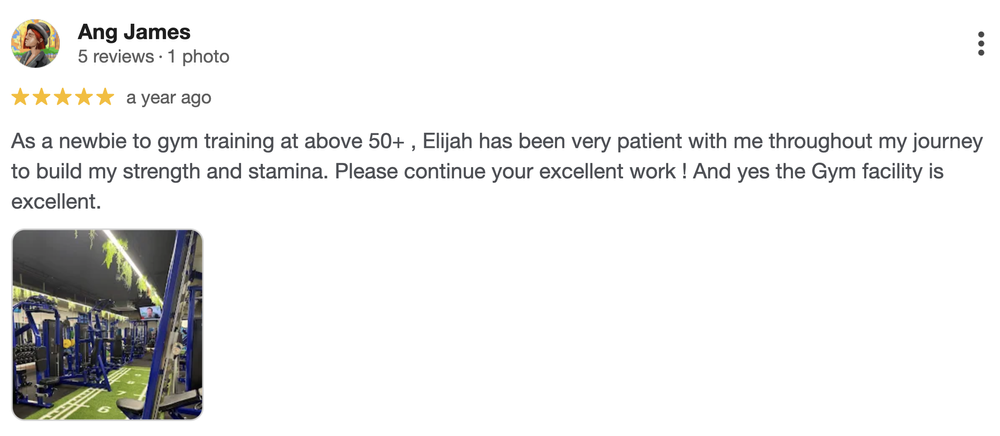 James personal training testimonial