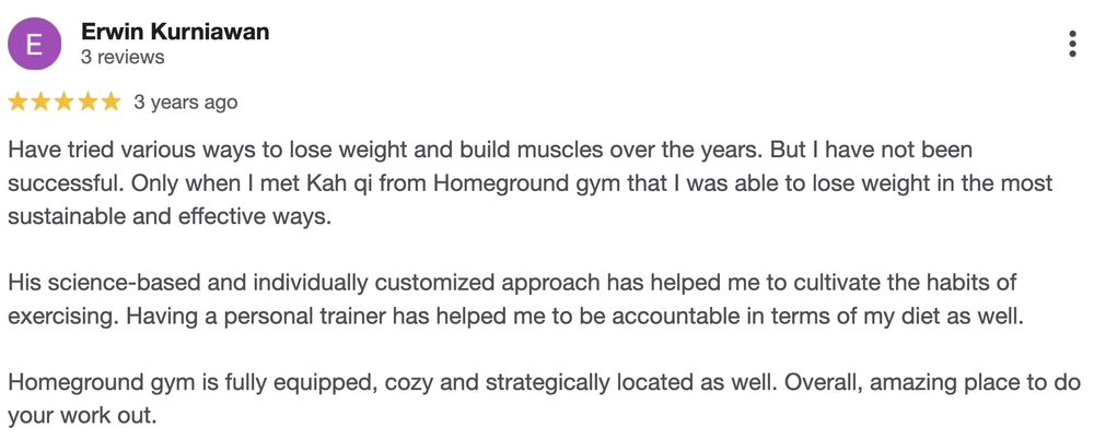 Erwin personal training testimonial