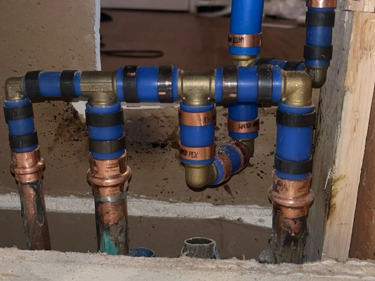 Logo for Champagne Plumbing Company with the initials CPC and tagline 'Refined Service. Reliable Results.'