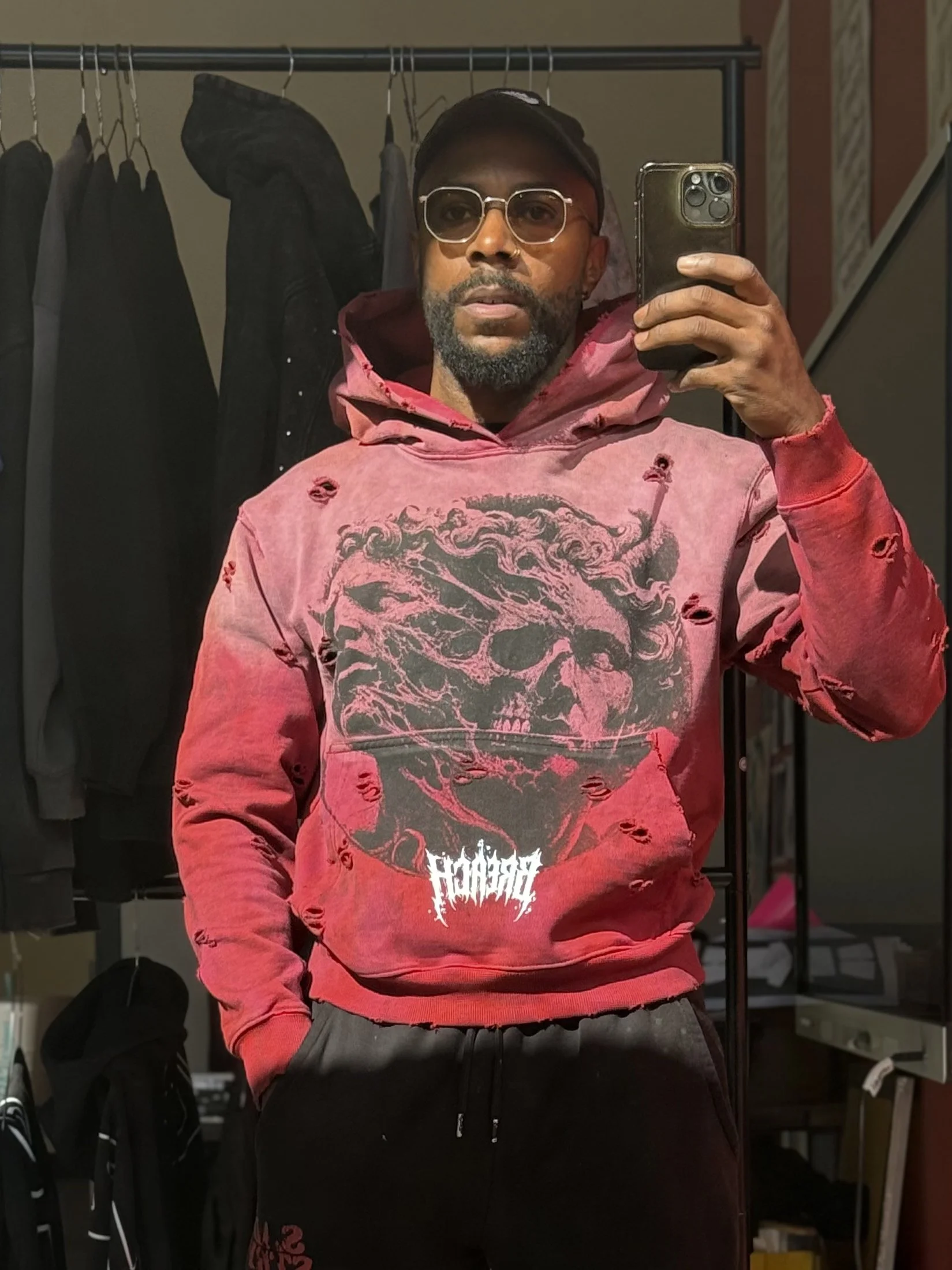 Breach distressed sun faded hoodie