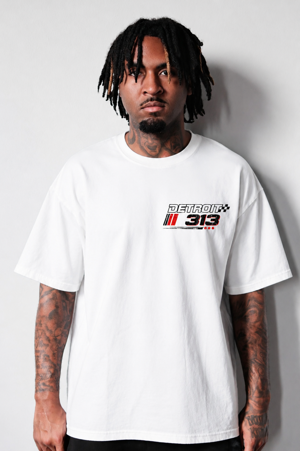 Detroit Racing loose fit tee (white)
