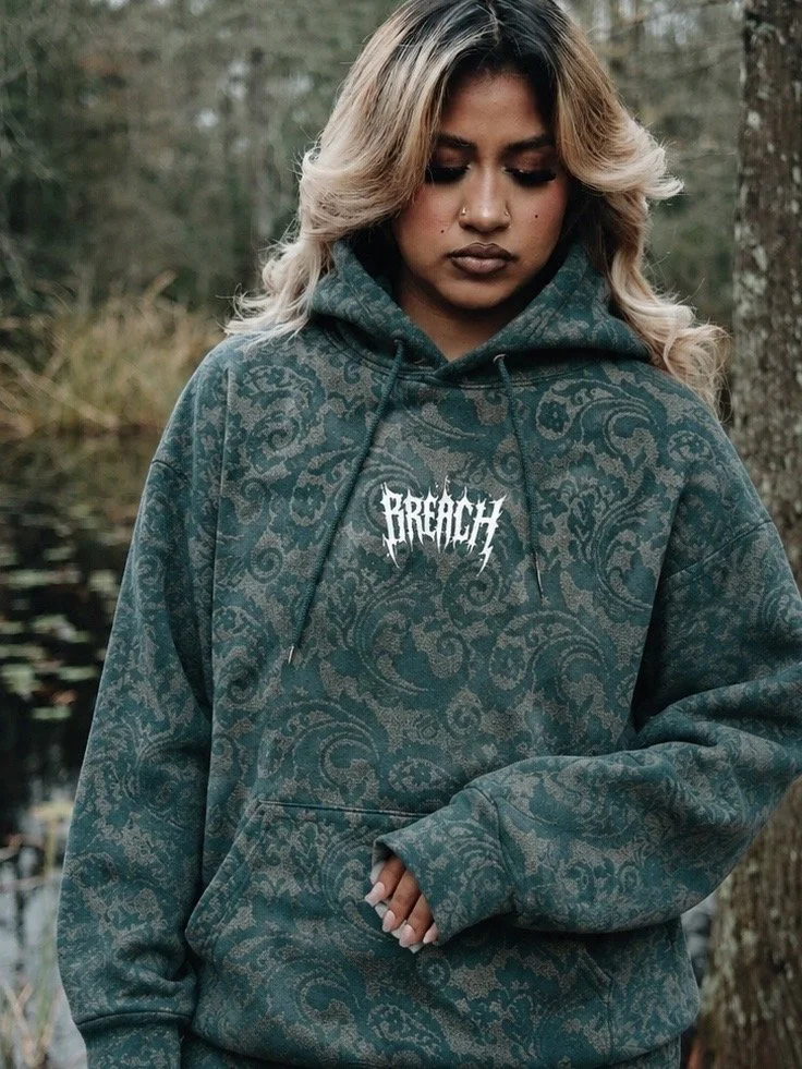 Breach Damask Hoodie Hunter Green