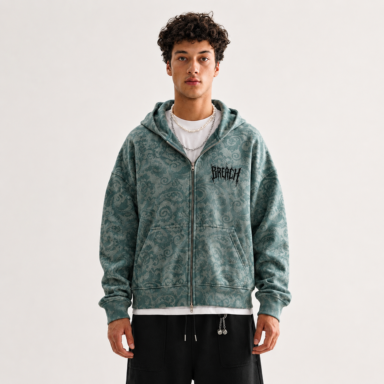 Breach Damask Zip Up