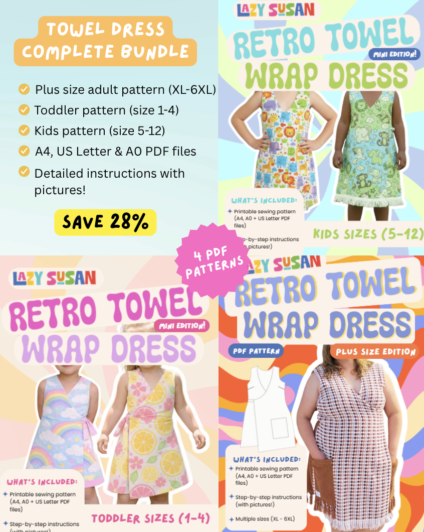 The Complete Retro Towel Dress Pattern Collection (Plus Size) - Save 28%