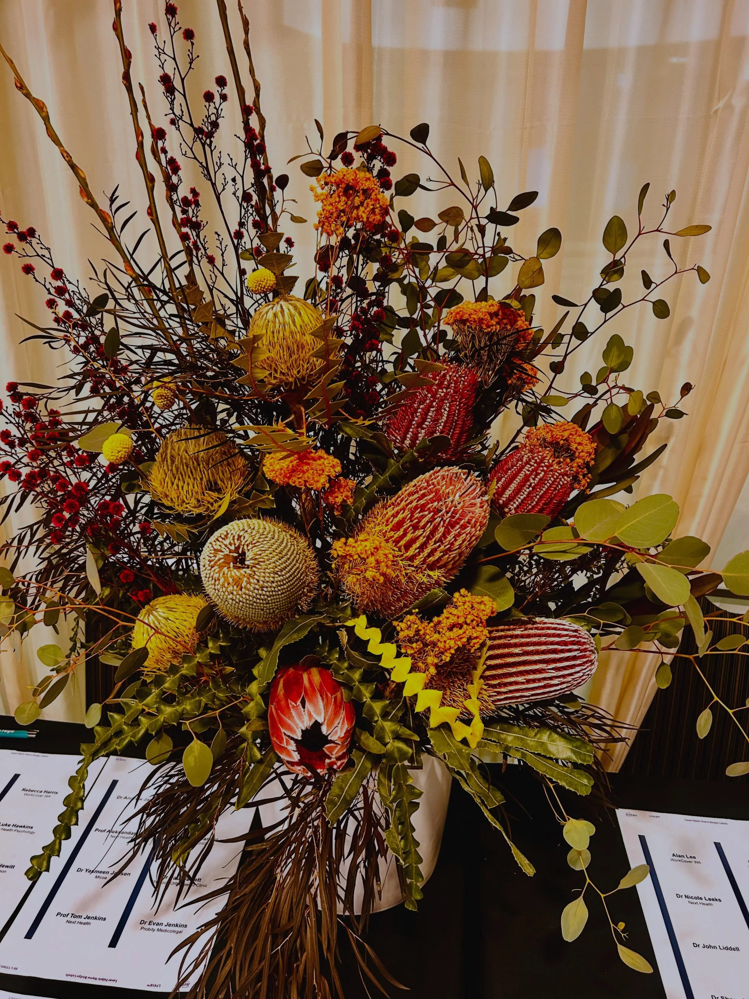 A beautiful welcome for our guests 🌺 

These stunning native blooms adorned our registration desk at our recent breakfast event at Fraser&rsquo;s Kings Park and looked right at home in such a beautiful setting. 

A big thank you to @beautifulflowers