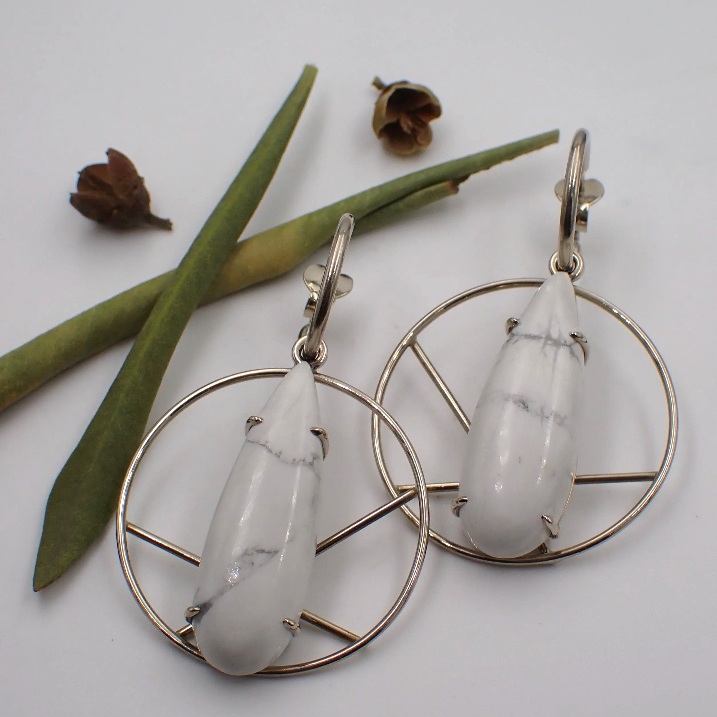 Howlite Charms - Changeable Earrings