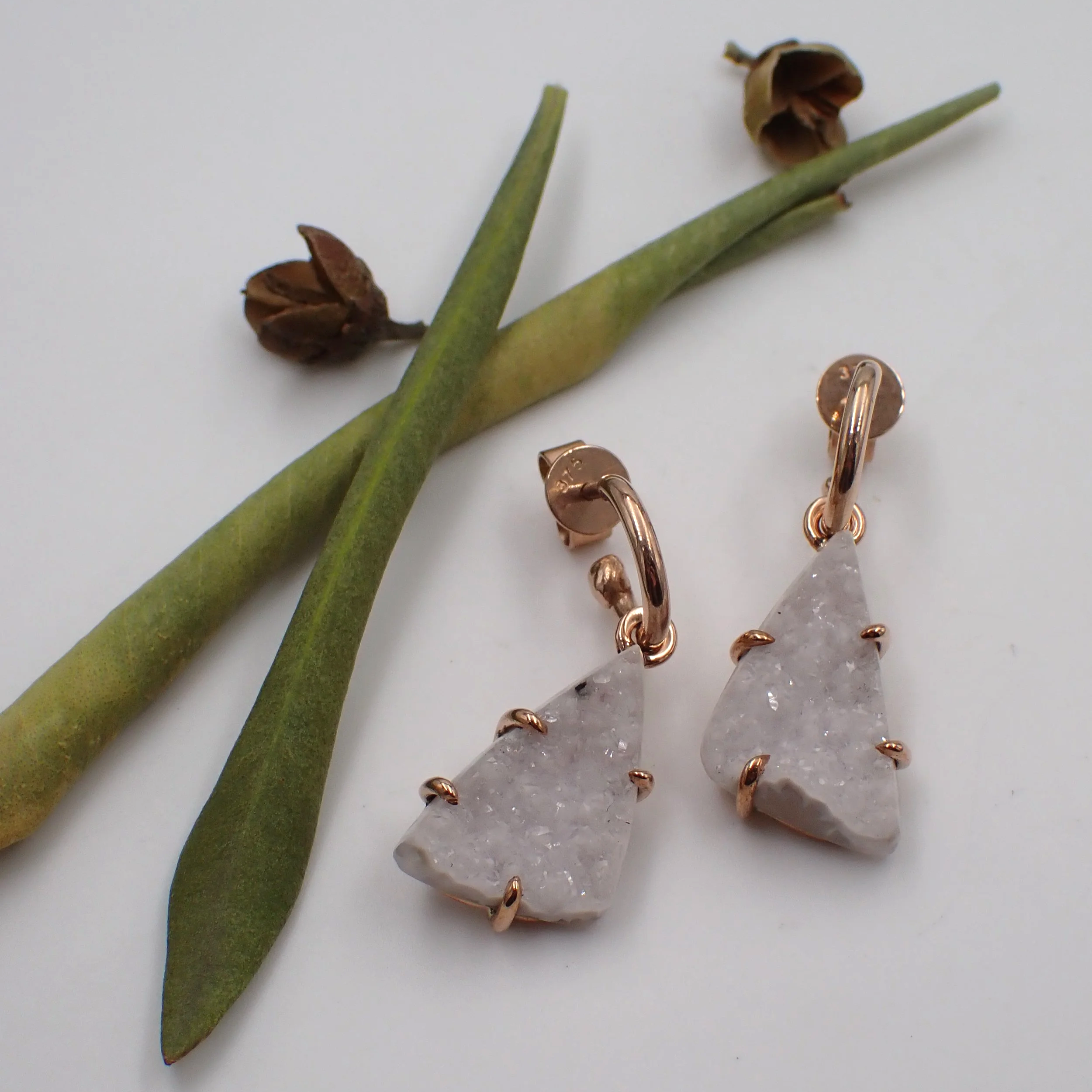 Druzy Quartz Charms - Changeable Earrings