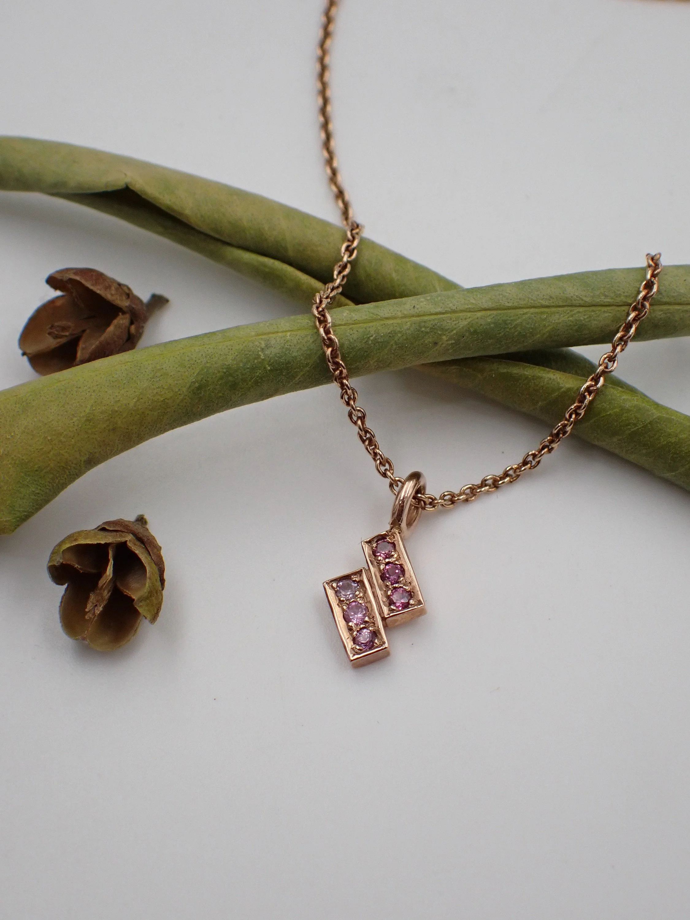 Pink Sapphire Necklace - Rose Gold