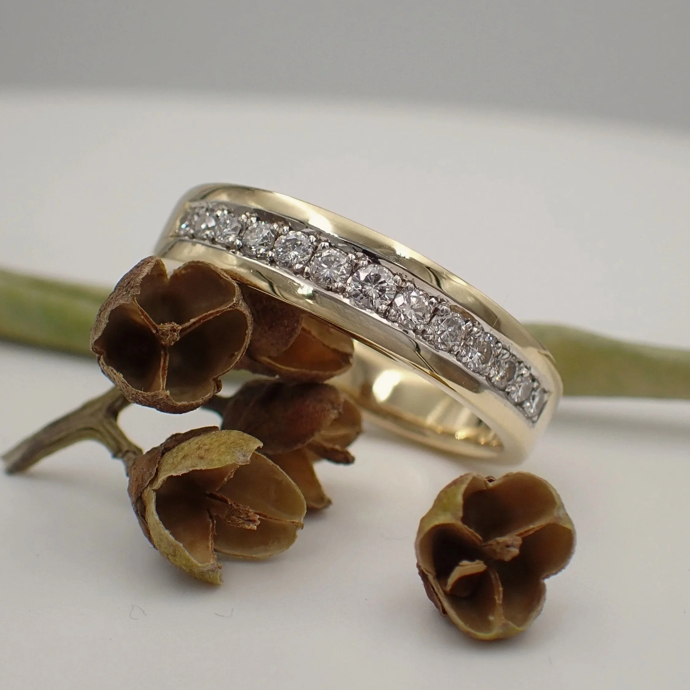 Grain Set diamond band remodelled from old jewellery