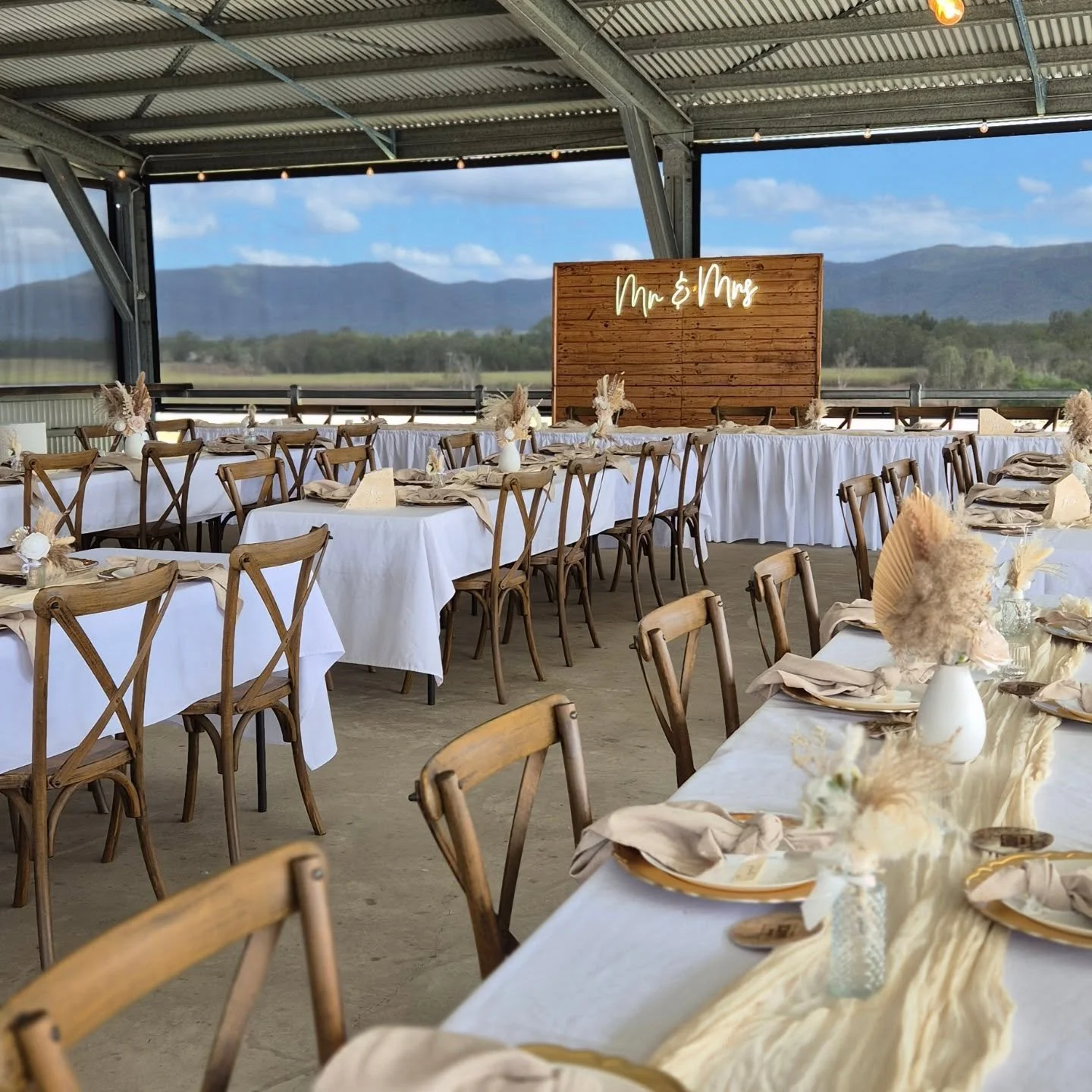 When the bride says &quot;OMG it looks just like my pinterest board&quot; the vision has come to life!

With her own flair on it, of course

Team work ❤️

Backdrop + neon sign: @confetticreationsmackay 
Venue: @noteparkgrazingco 
Styling: Us! @diaman