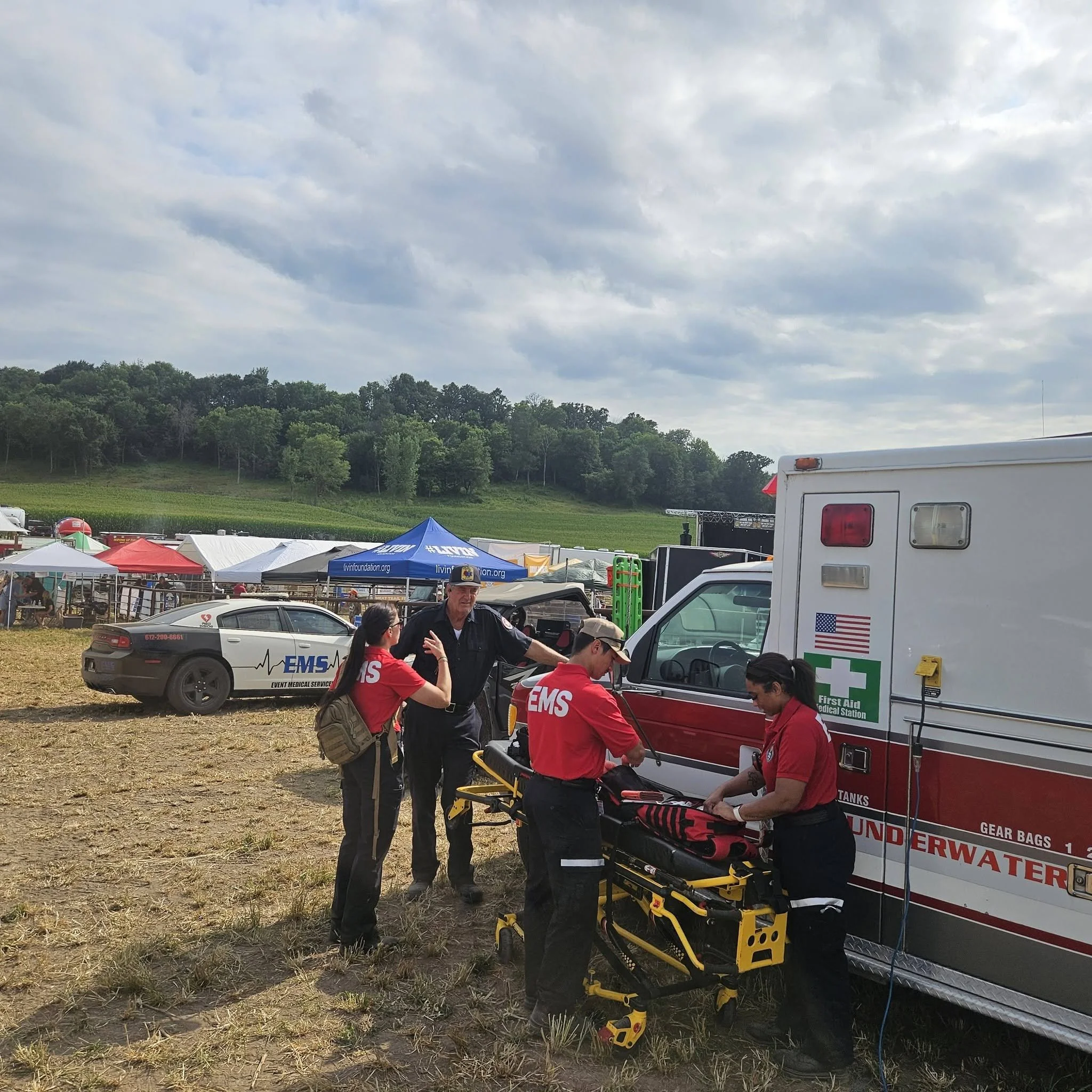 Chase the Horizon EMT and paramedic staff providing medical coverage at a Minnesota event