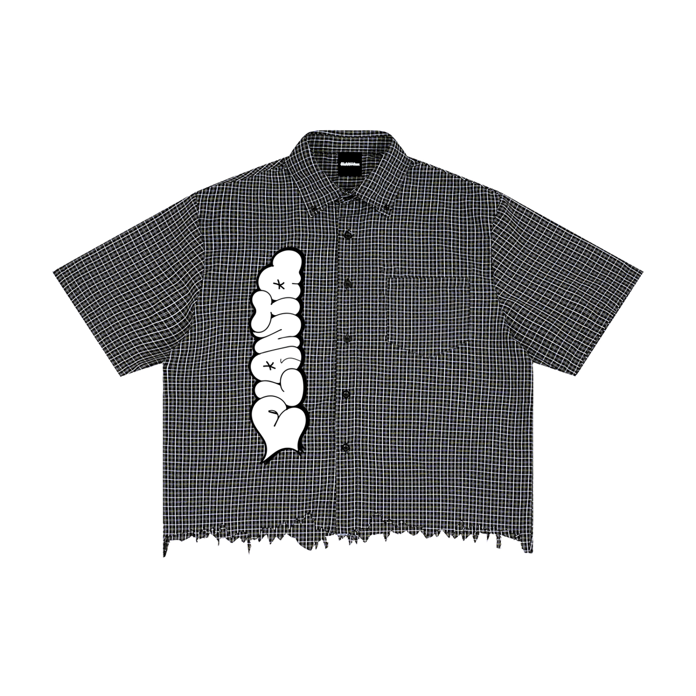 Bodega Bat Unisex Distressed Plaid Boxy Shirt