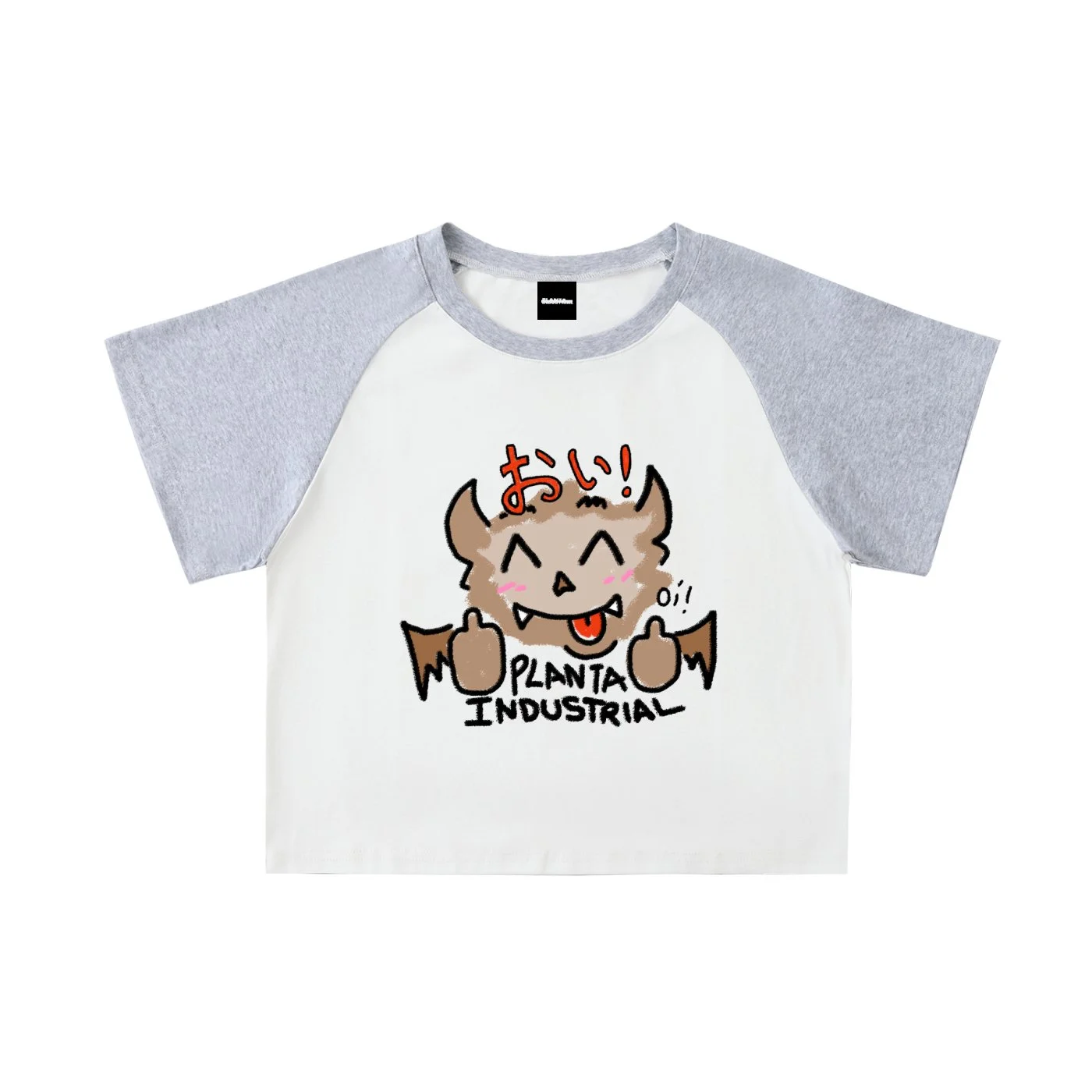 Cartoon Bodega Bat Cropped Baby Tee