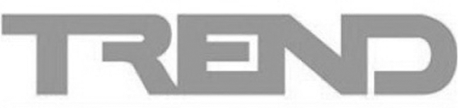 Close-up of the word "TREND" in uppercase, stylized gray font.