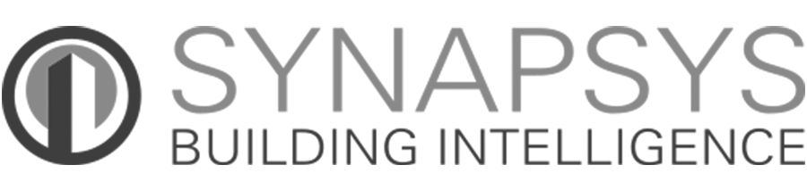Synapsys logo with circular emblem and text 'Building Intelligence'