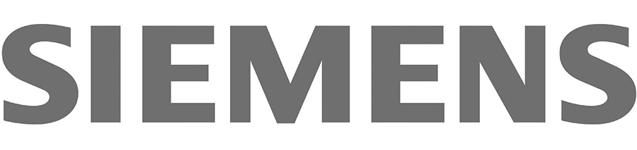 Siemens logo in gray with bold uppercase letters