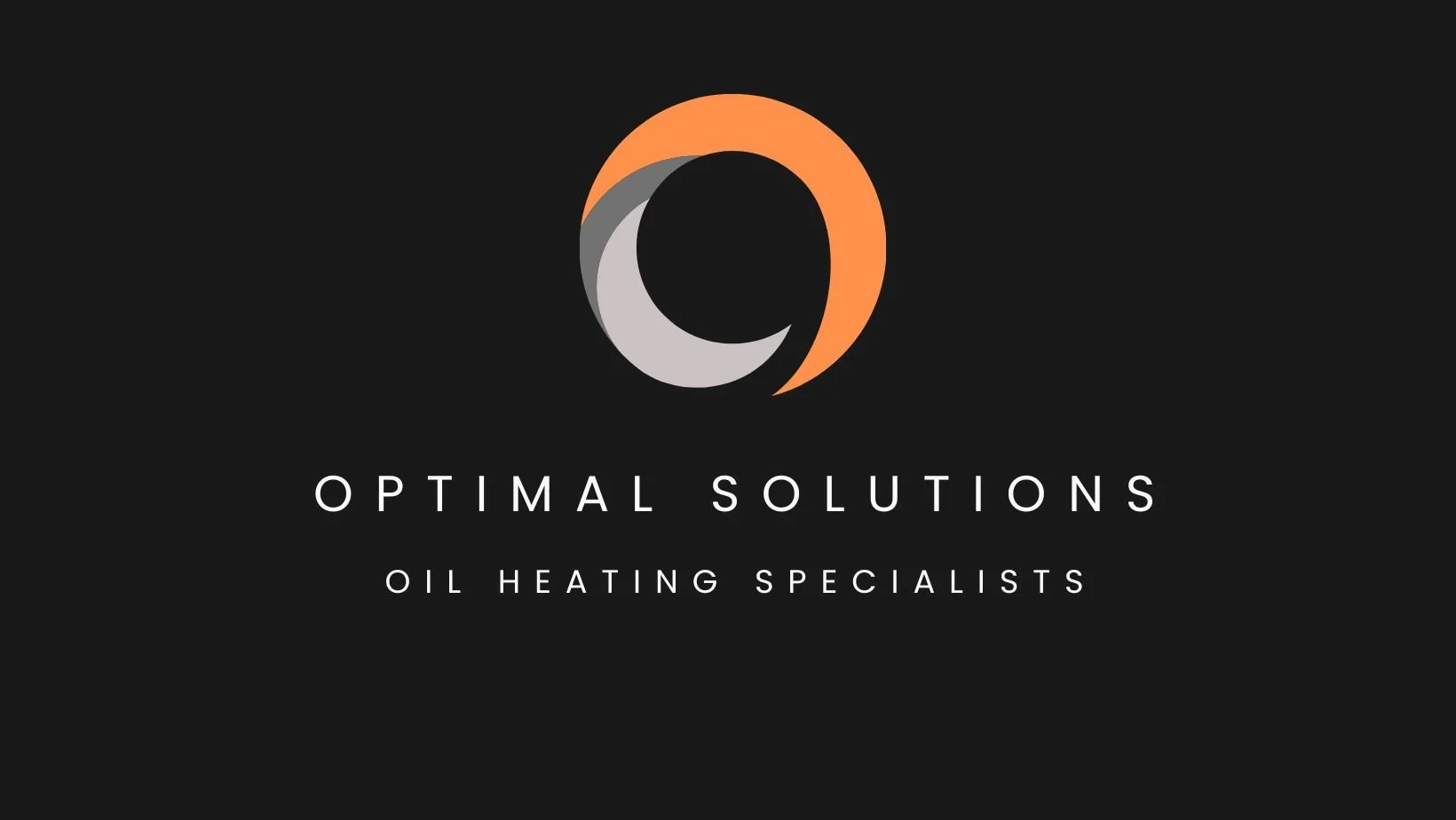 Logo of Optimial Solutions, an oil heating specialists company, on a black background.