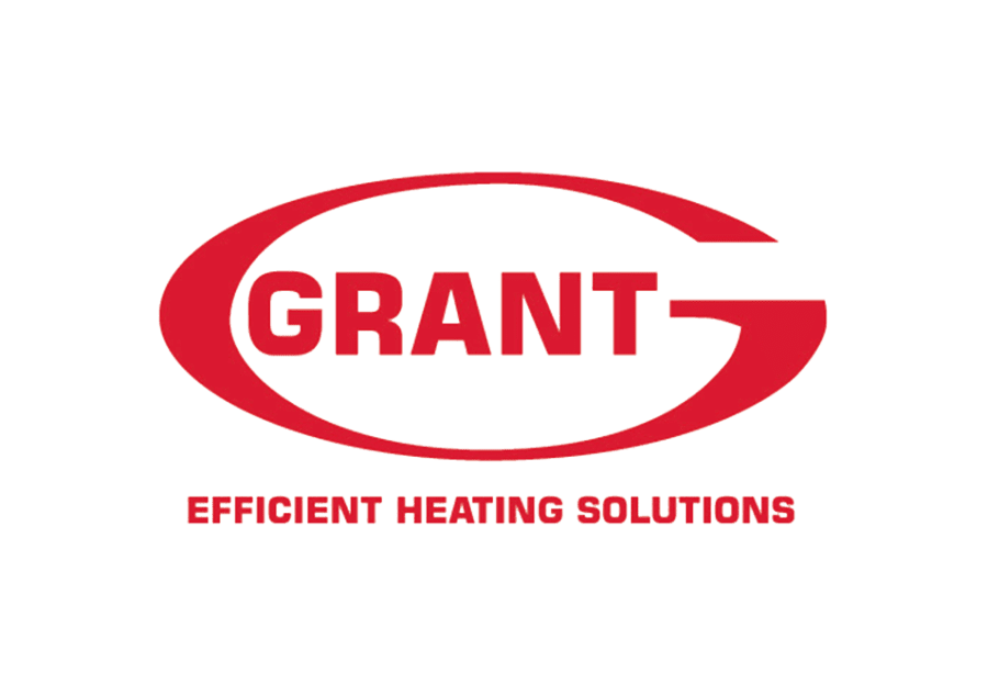 GRANT logo with red text and an orange swirl, and the tagline "EFFICIENT HEATING SOLUTIONS" beneath it.