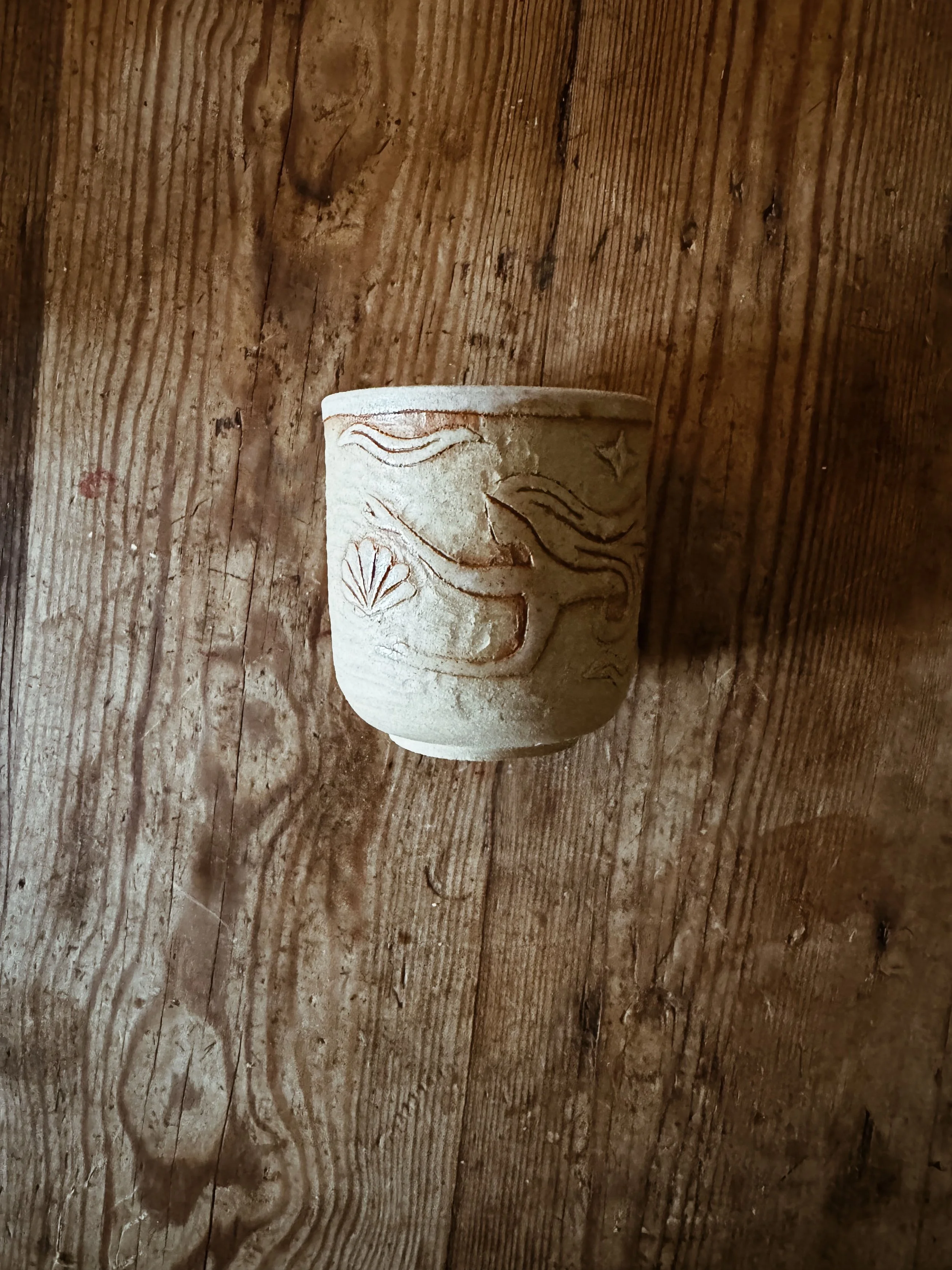 Mermaid carved cup