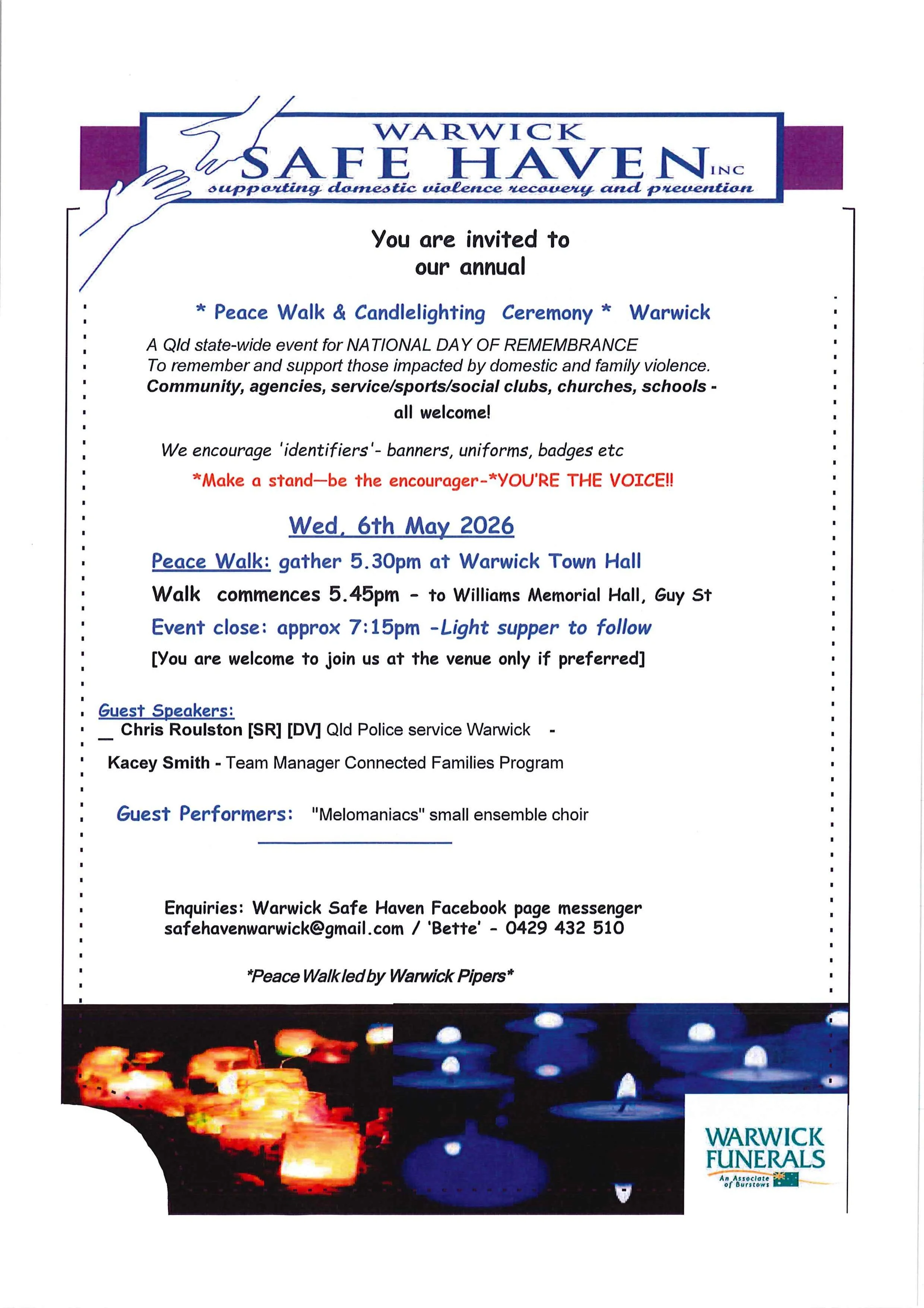 Peace Walk and Candlelight Vigil