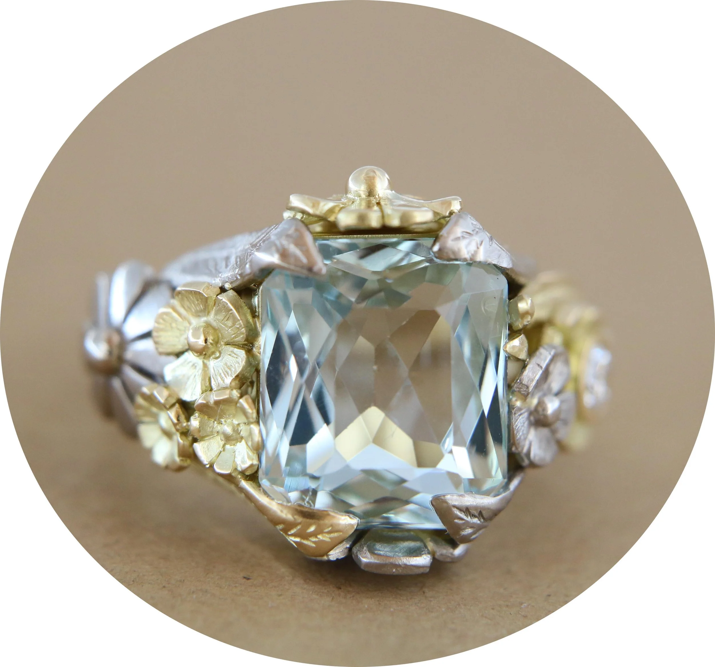 Flowers Ring in Gelbgold/Weissgold