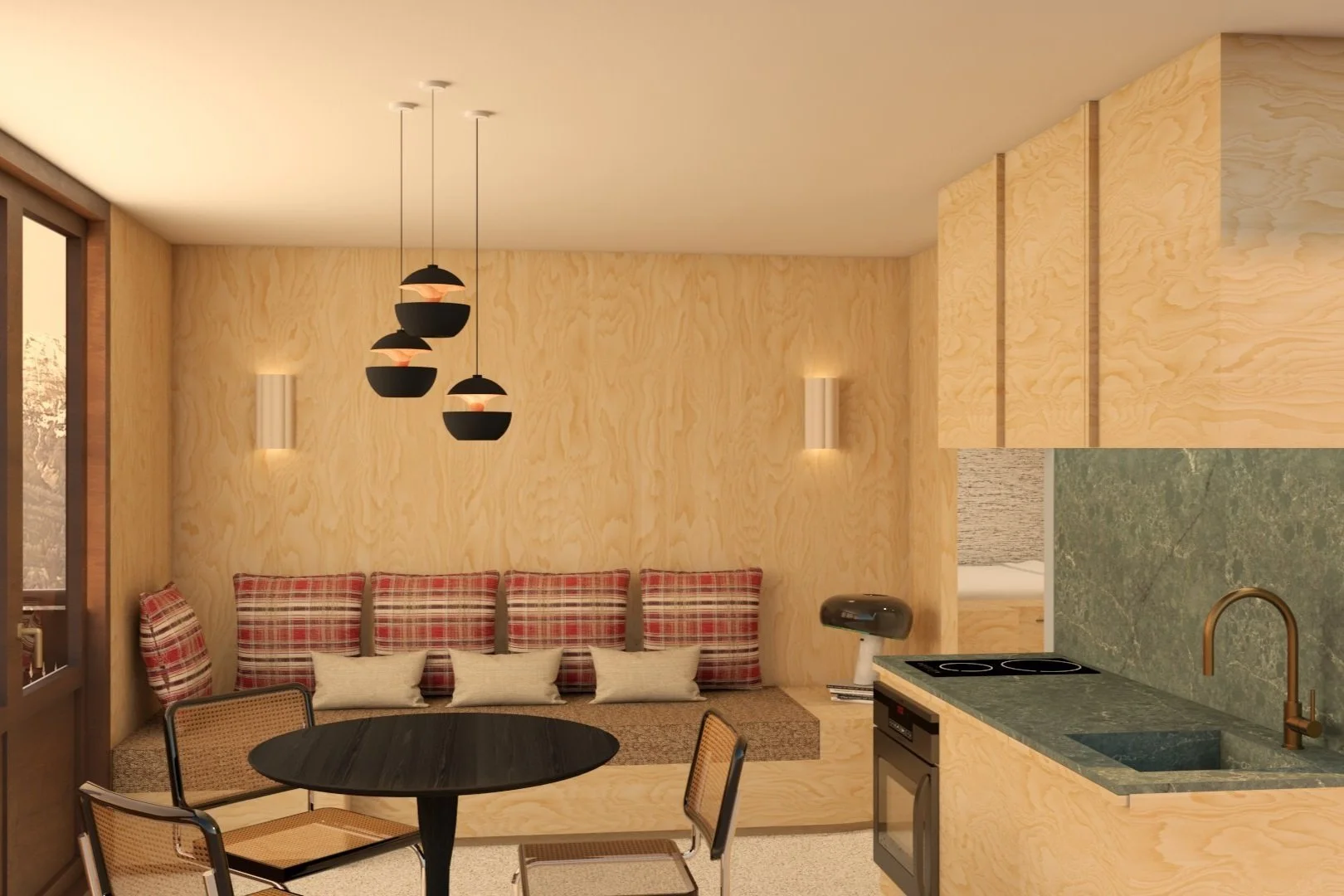 Séjour - Studio - Praloup - Montagne - Rénovation