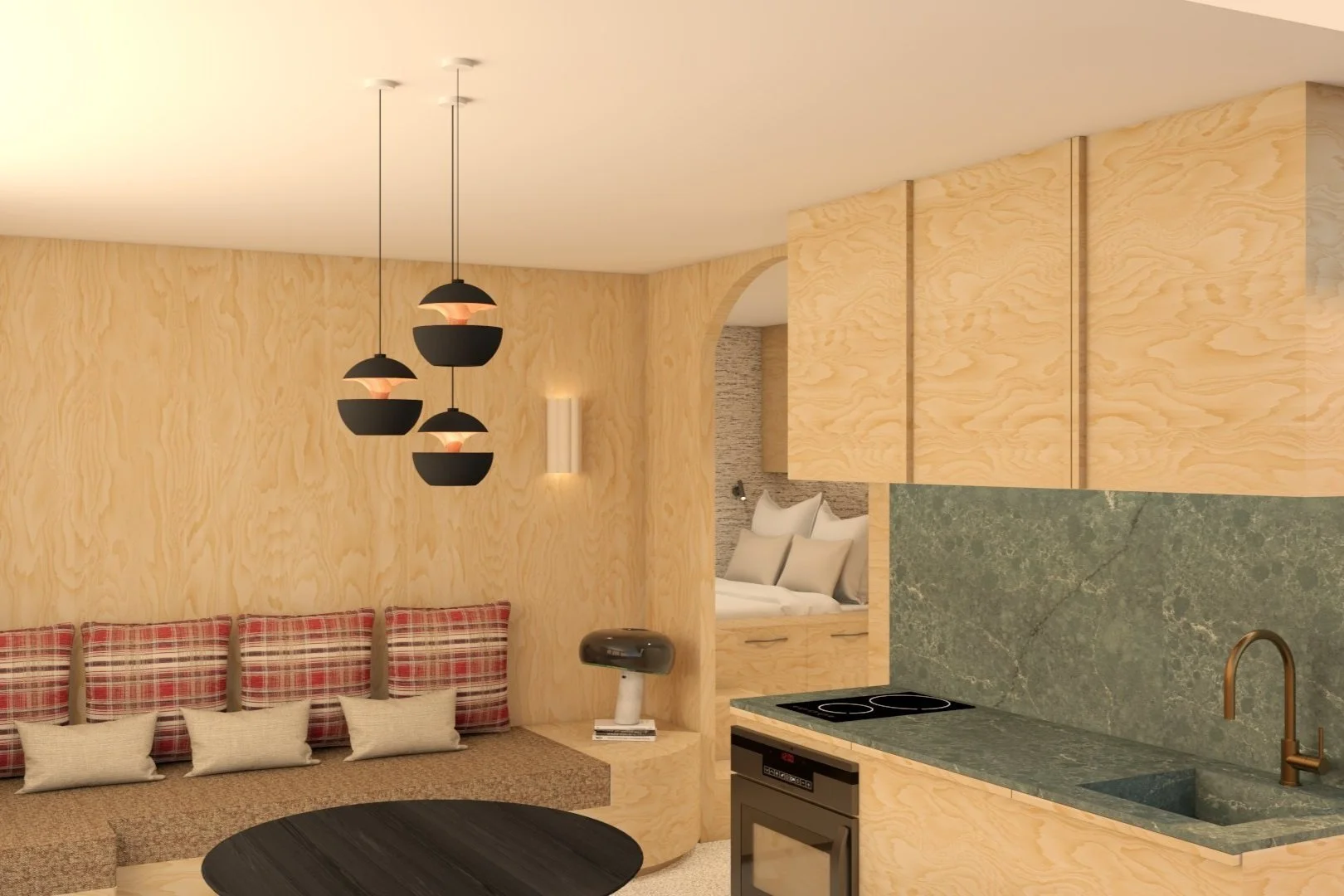 Séjour - Studio - Praloup - Montagne - Rénovation