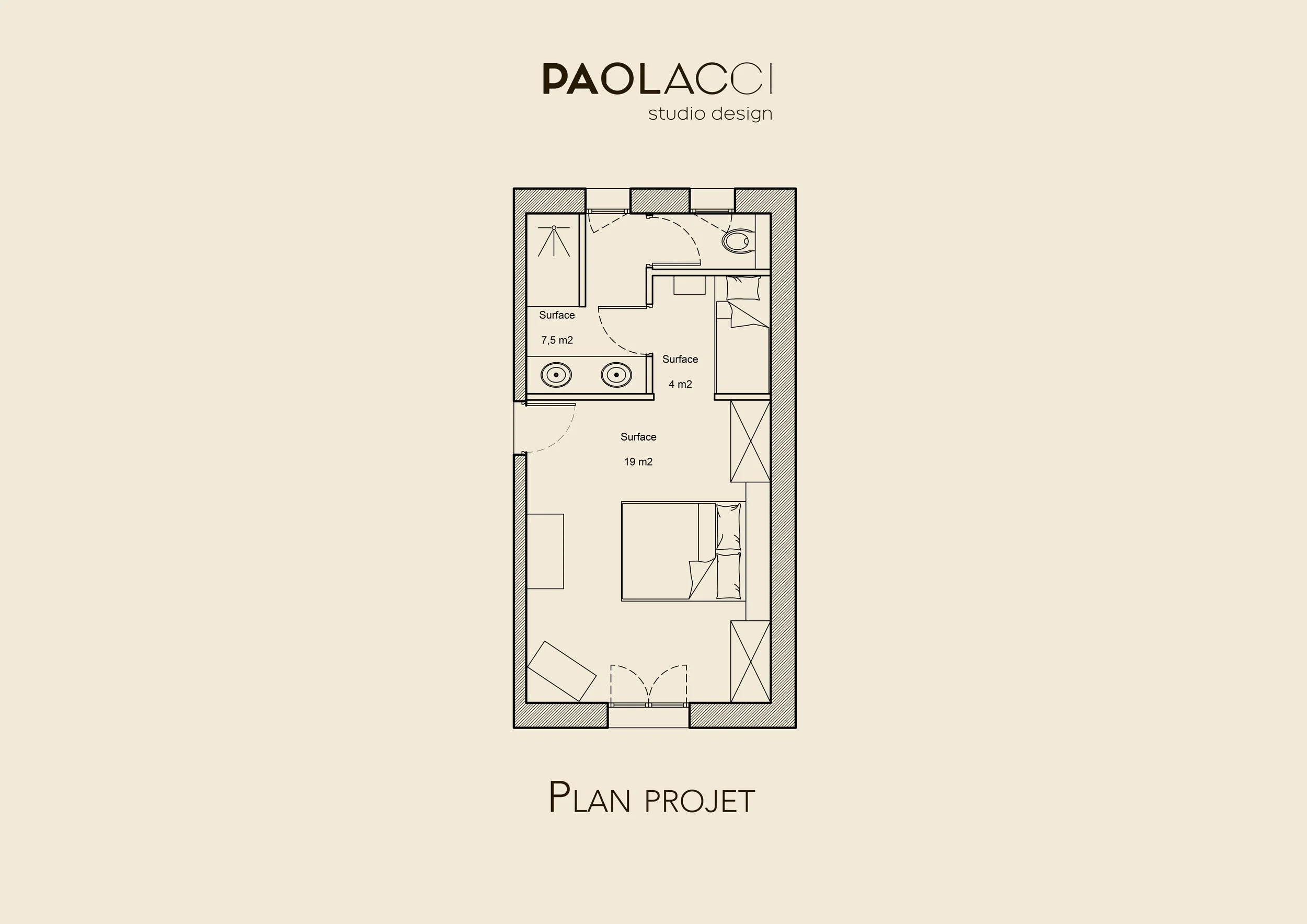 Chambre - Salle de bain - Hôtel - Authentique - Rénovation - Saint Tropez - Plans