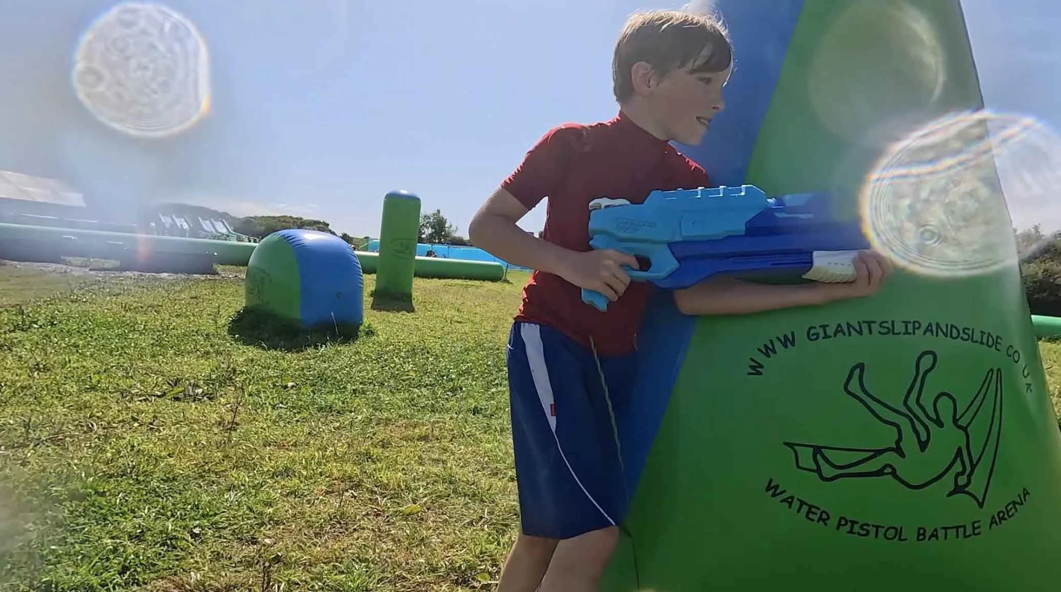 Water pistol Battle Arena at Giant Slip and slide cornwall