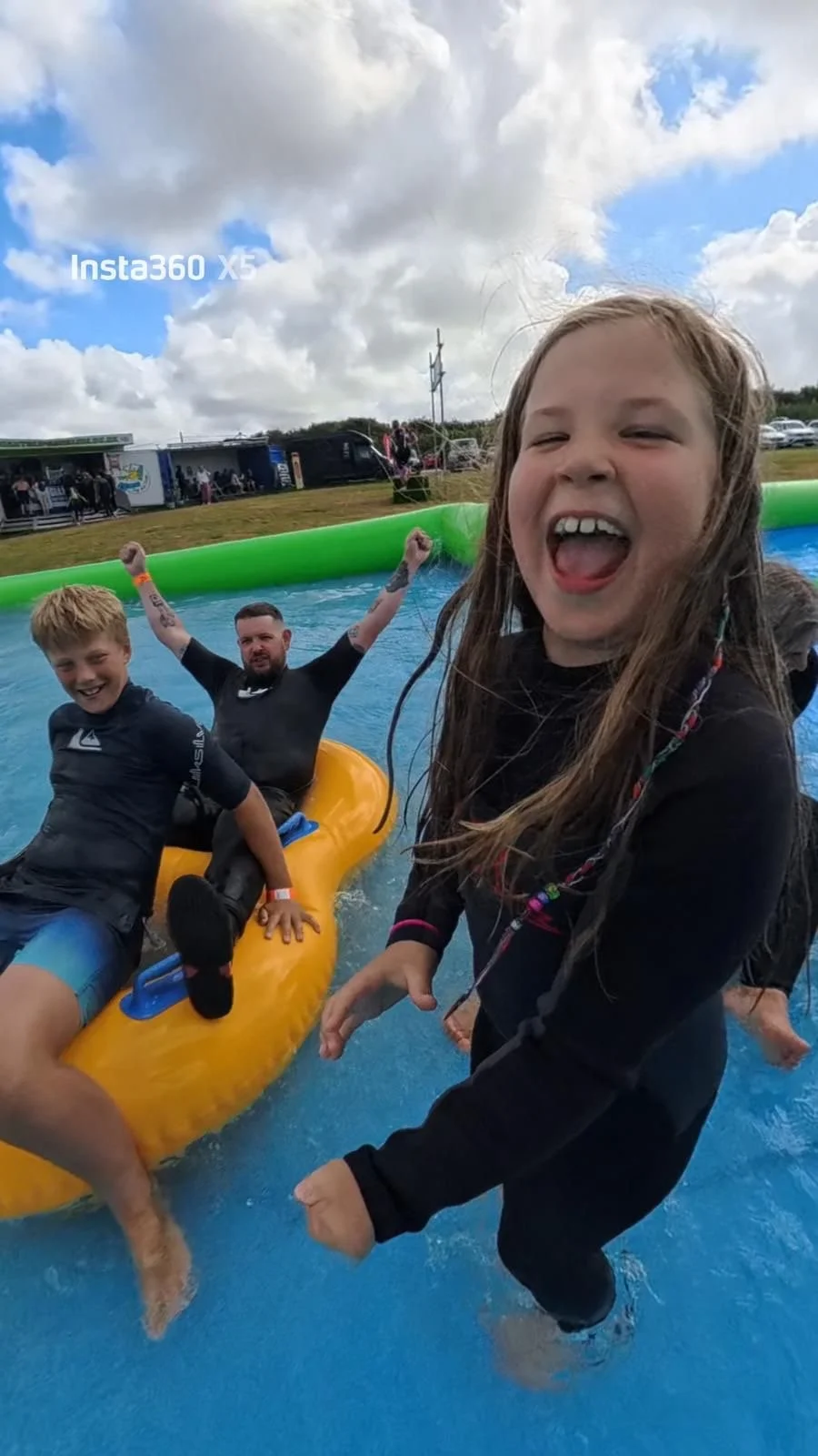 Lots of laughter at cornwall's largest slip and slide