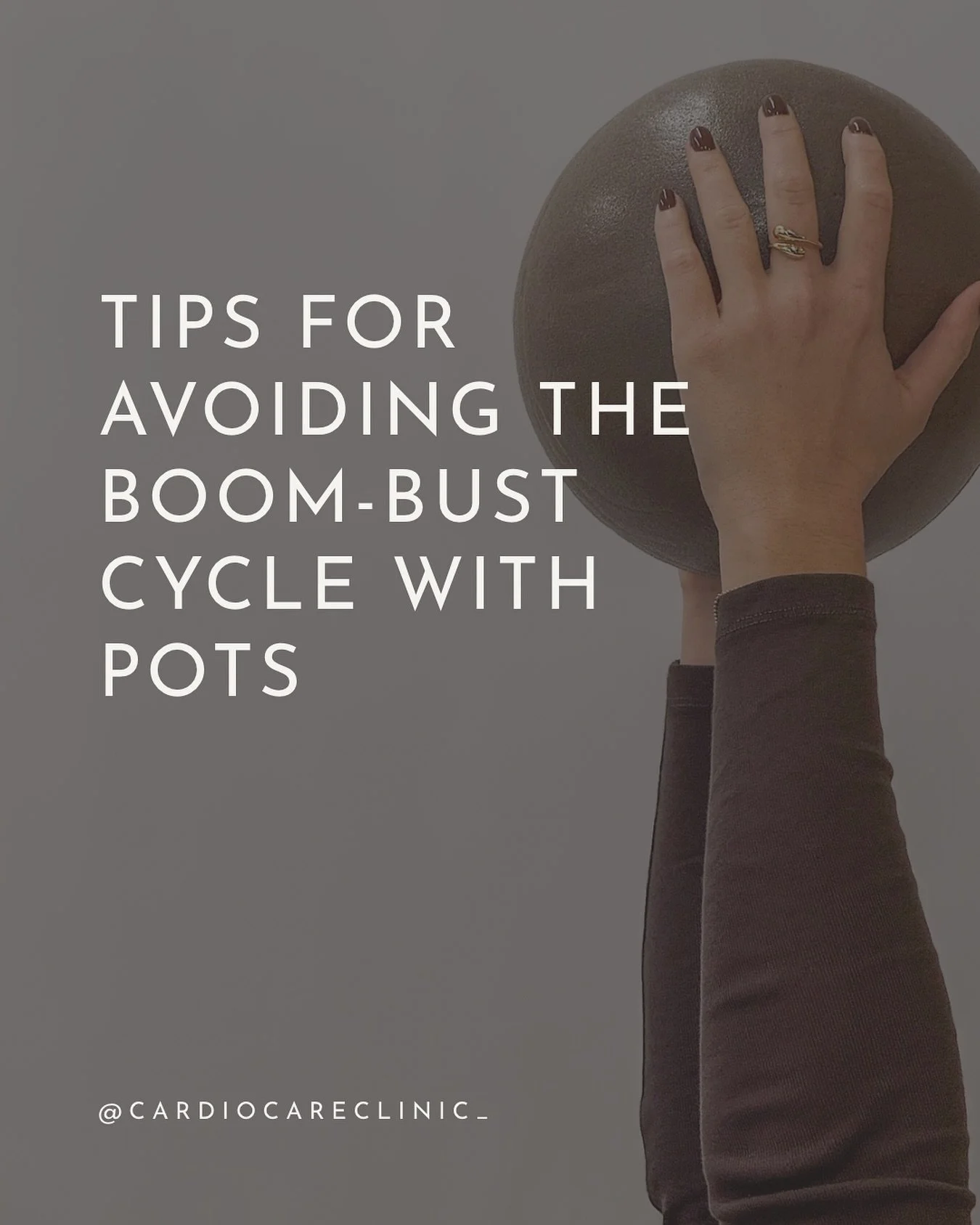 Breaking the Boom-Bust Cycle with POTS

With POTS, it&rsquo;s common to fall into the boom-bust cycle - doing too much on a &ldquo;good&rdquo; day, then crashing and needing extra recovery. Over time, this can make it harder to build fitness and conf