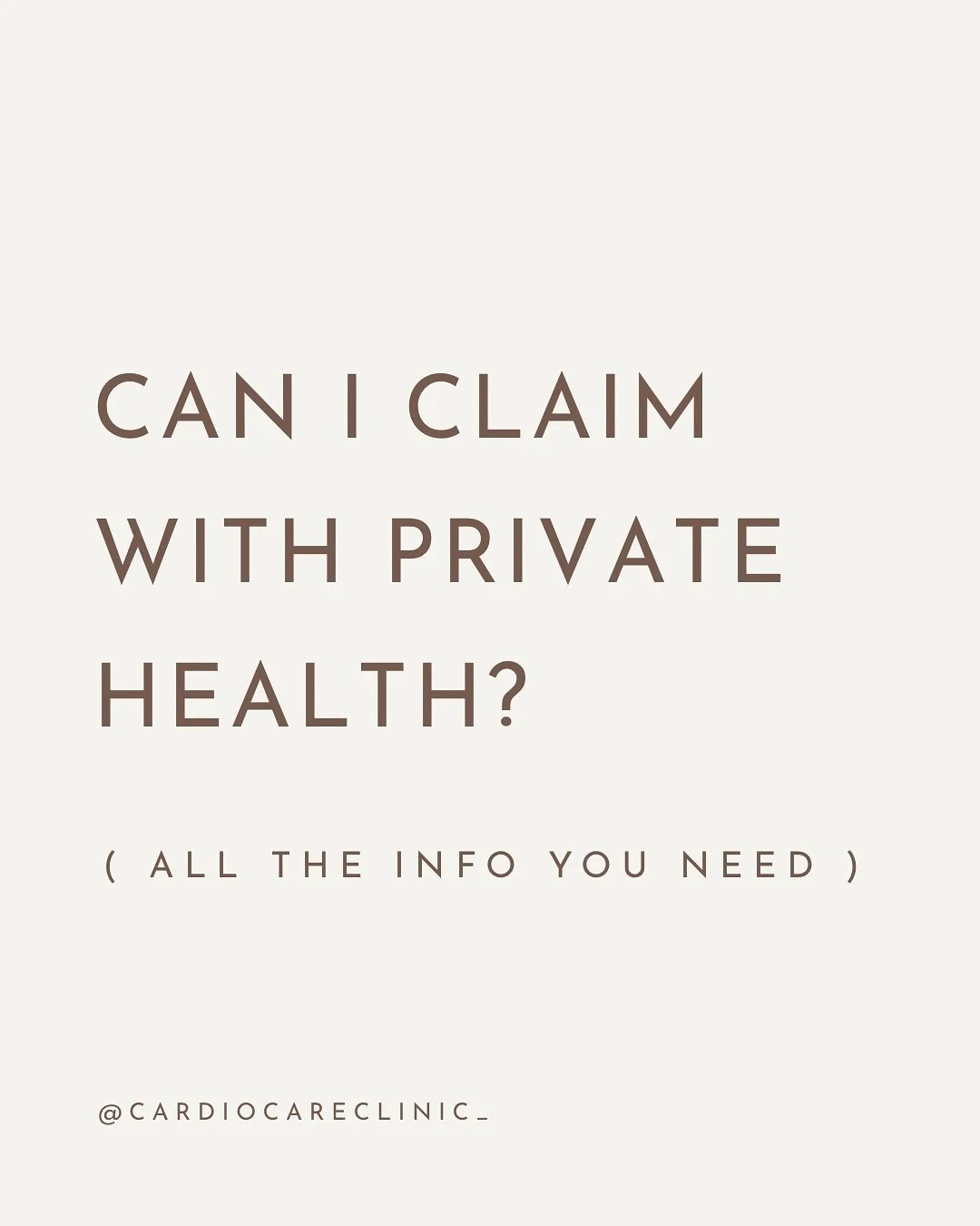 We accept Private Health Extras cover at CardioCare Clinic

&rarr; You may be eligible to claim rebates for your sessions depending on your fund and level of cover.
&rarr; Contact your private health provider to check your eligibility or get an estim