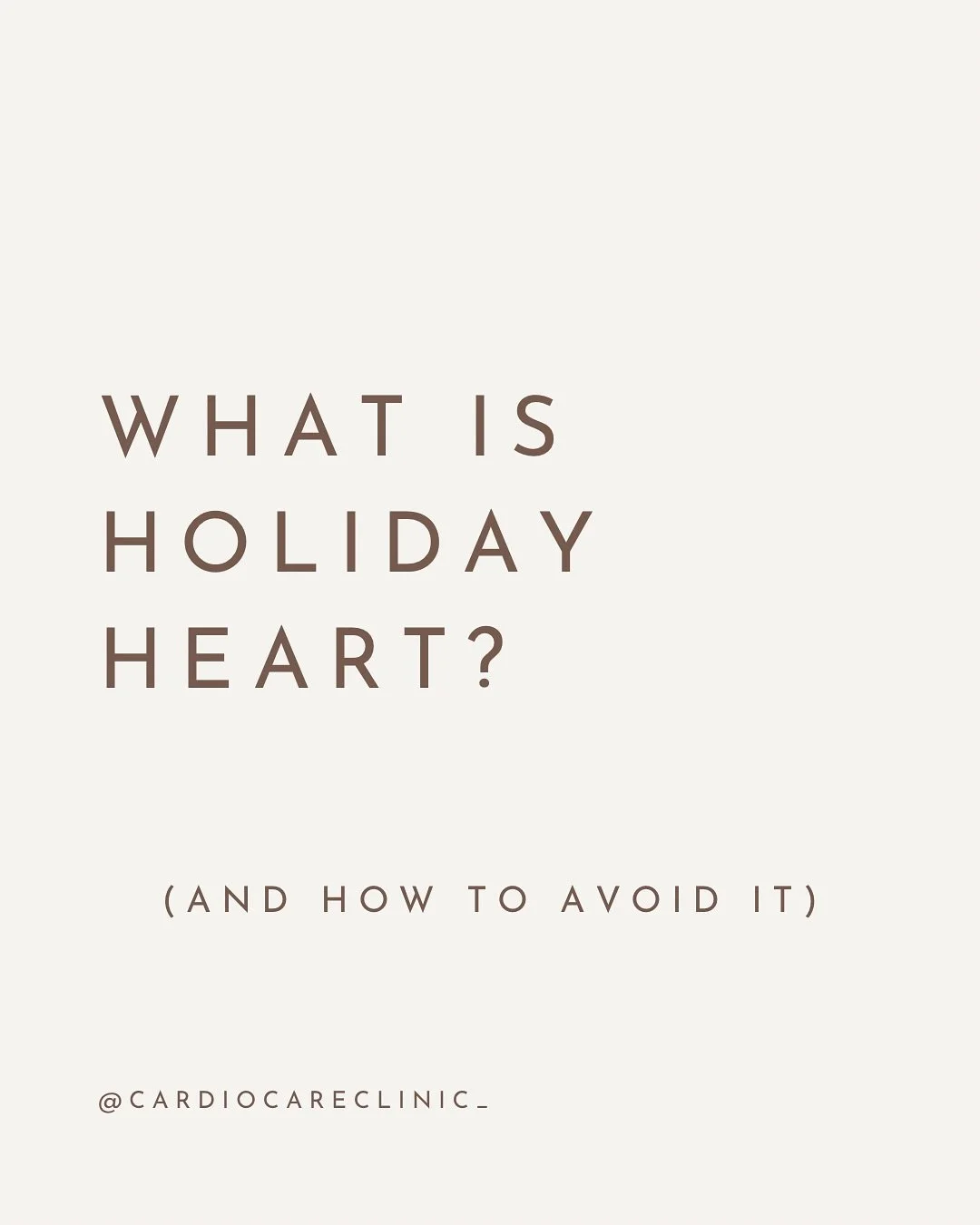 Holiday Heart isn&rsquo;t just a catchy name - it&rsquo;s a heart rhythm disturbance that can happen when festive indulgence goes a little too far. 

lIt&rsquo;s most often seen as atrial fibrillation - a rapid and irregular heart beat. 

Even people
