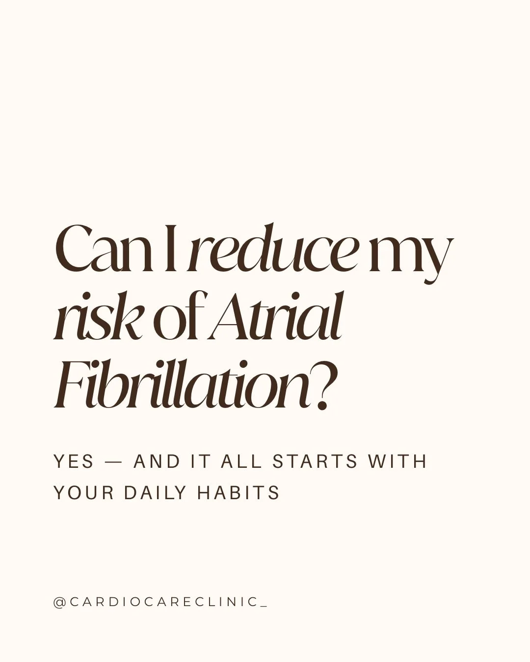 Atrial fibrillation is the most common sustained heart rhythm disorder &mdash; and its development is closely linked to long-term cardiovascular health.

While we can&rsquo;t change age or genetics, many of the strongest risk factors are modifiable.
