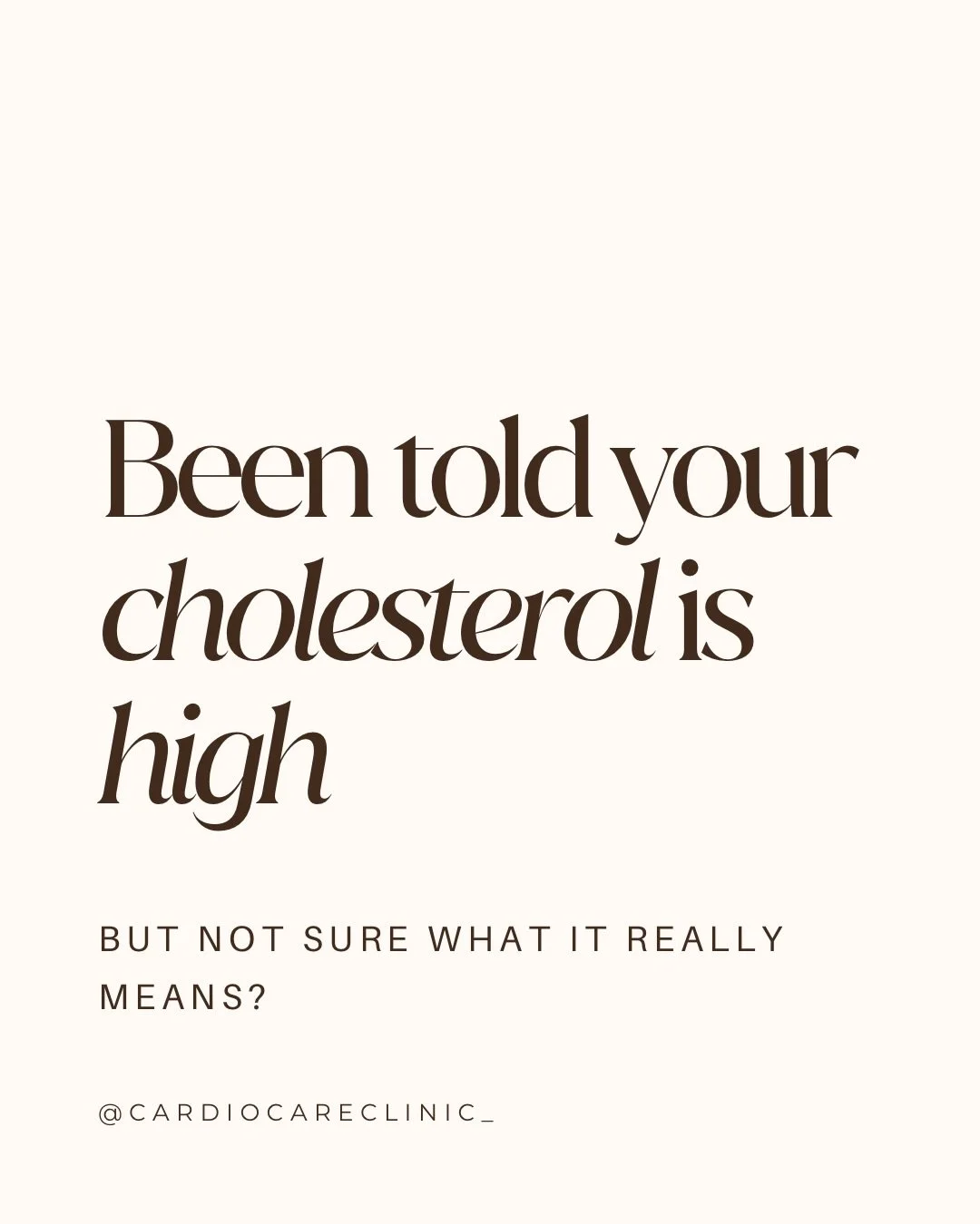 You&rsquo;ve probably heard the words:
&ldquo;your cholesterol is high&rdquo;

But what does that actually mean?

It&rsquo;s not just one number.
There are a few different markers, each giving us a slightly different piece of the picture.

Once it&rs