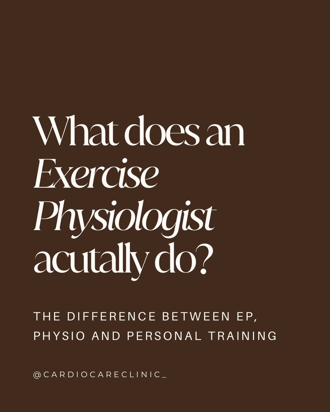 What does an Exercise Physiologist actually do?
And how is it different from seeing a personal trainer or physiotherapist?

An Exercise Physiologist is a university-trained allied health professional who uses exercise as therapy &mdash; especially fo